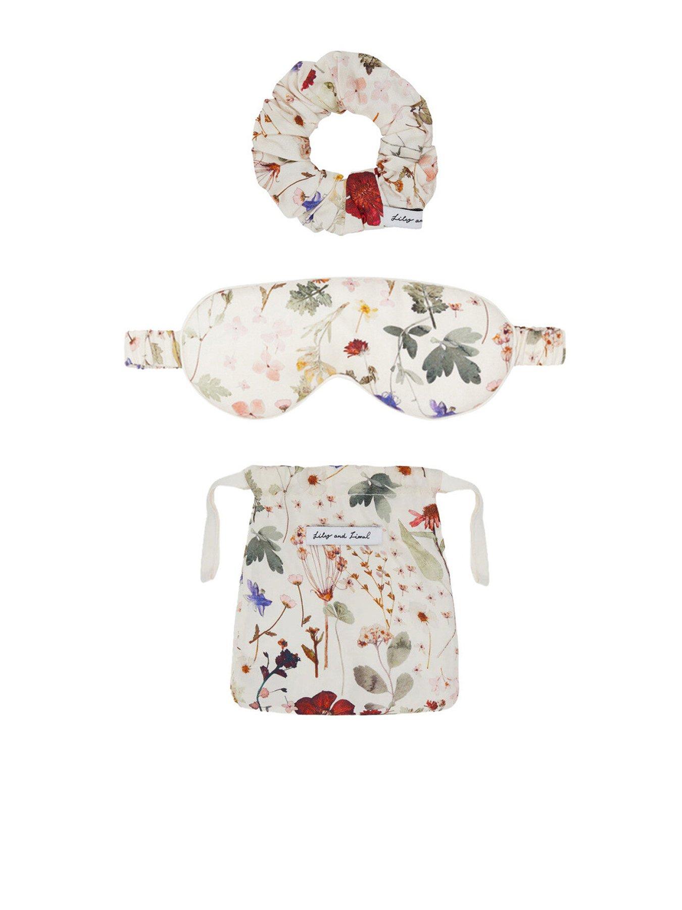 undefined Ella Eye Mask Scrunchie  Floral Print Set - Cream