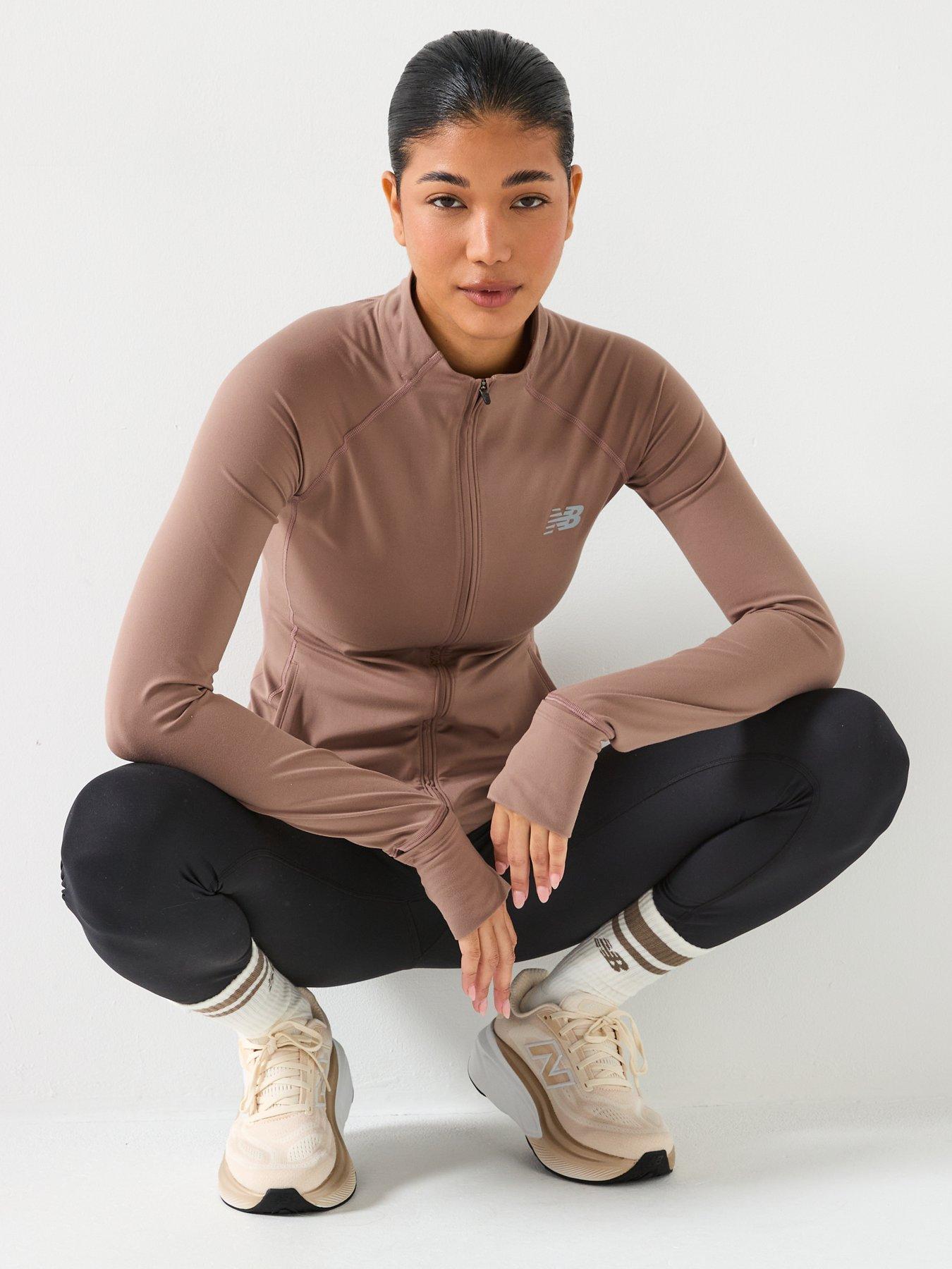Image 6 of 6 of New Balance Womens Training Harmony Full Zip Jacket - Brown