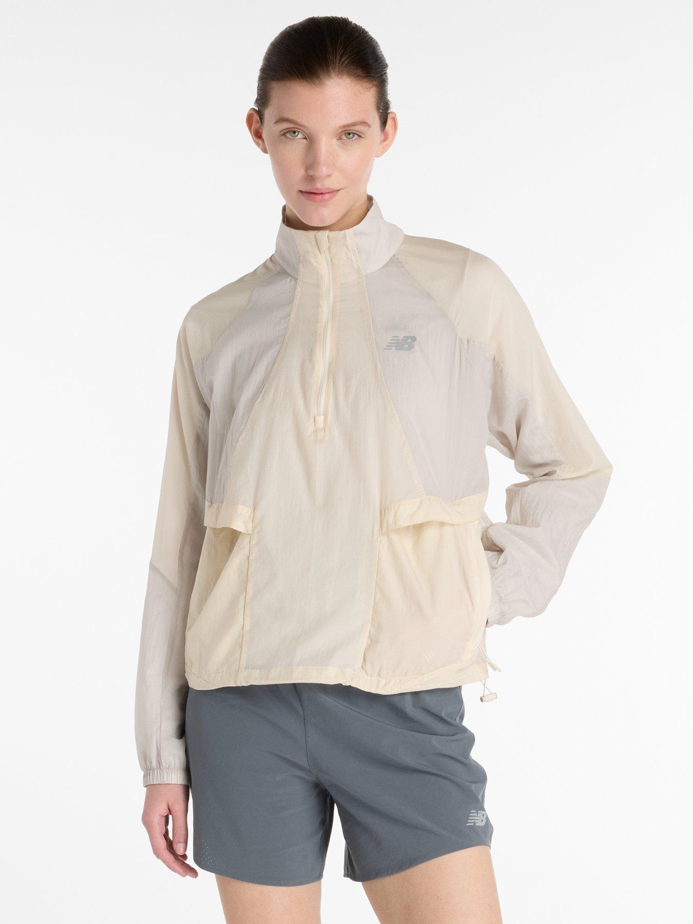 New Balance Womens Running Water Resistant Jacket - Cream