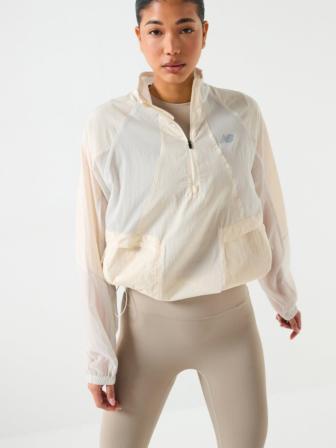 New Balance Womens Running Water Resistant Jacket Cream Very