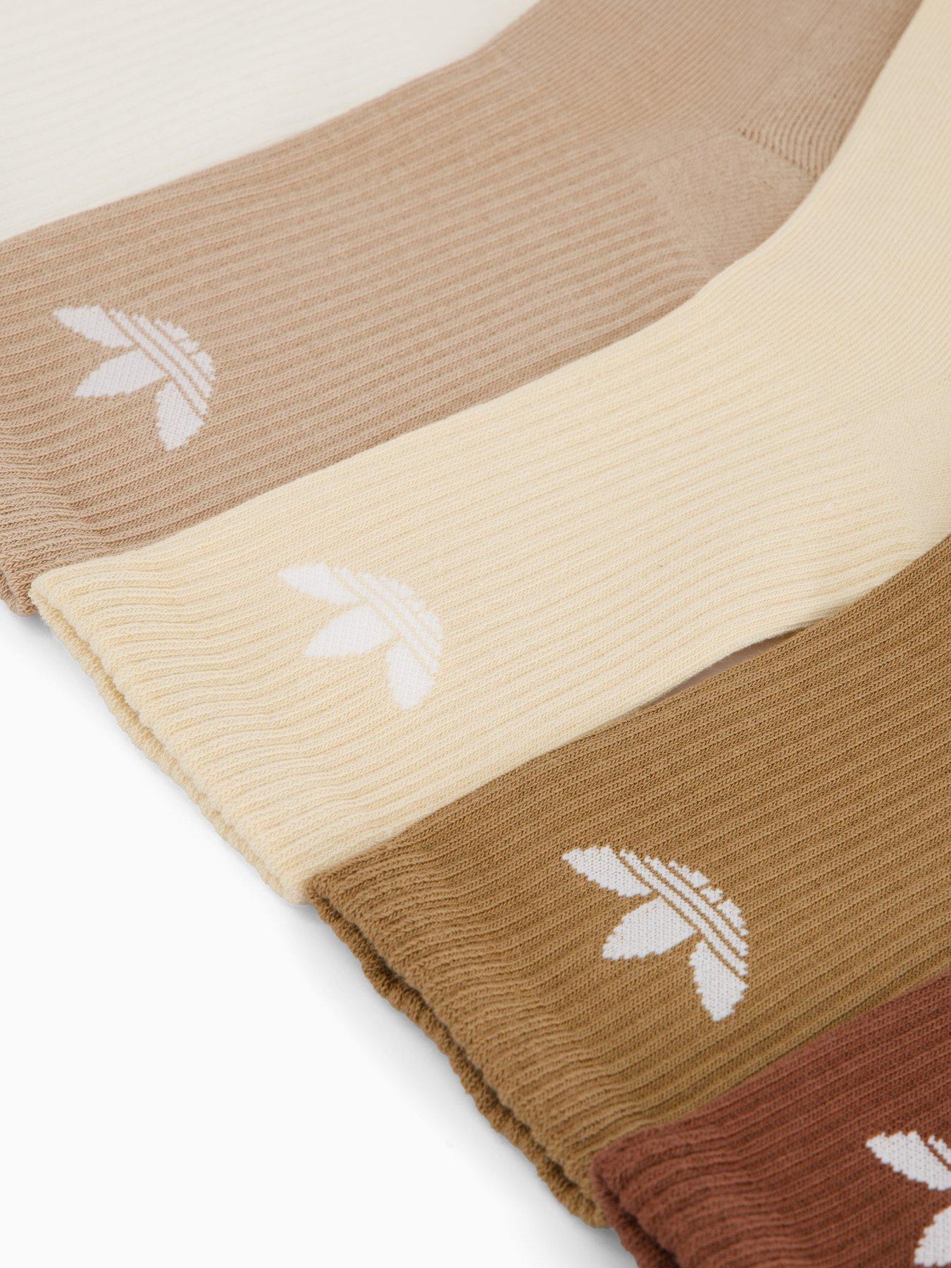 Image 3 of 4 of adidas Originals Unisex Trefoil Crew Sock 6 Pack - Beige