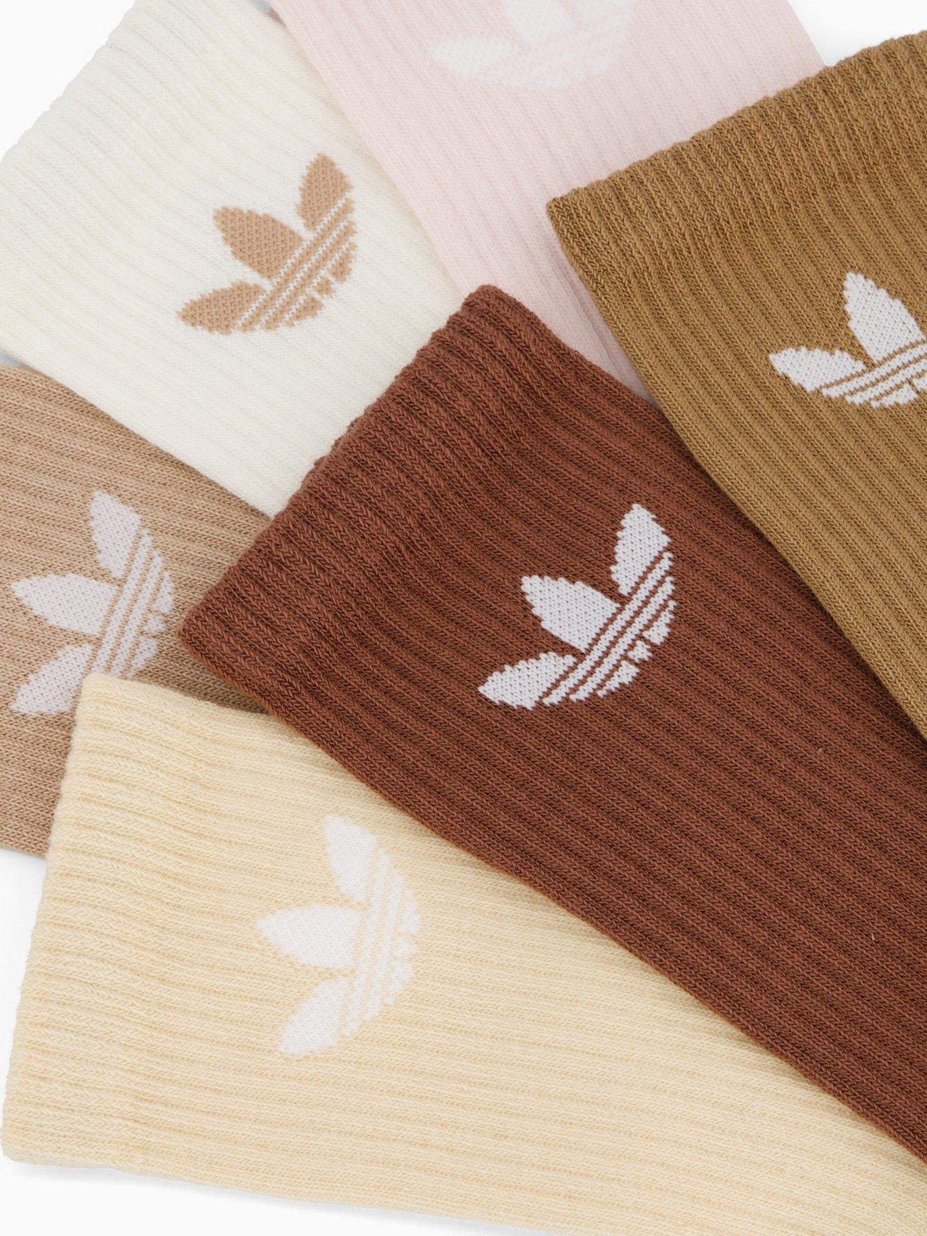 Image 4 of 4 of adidas Originals Unisex Trefoil Crew Sock 6 Pack - Beige