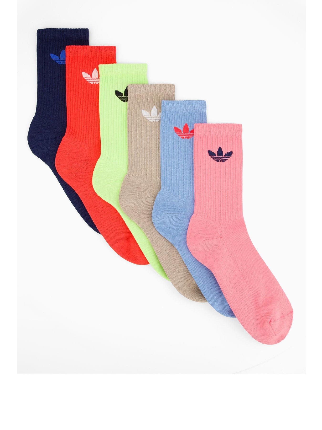 adidas Originals Unisex Trefoil Crew Sock 6 Pack - Multi