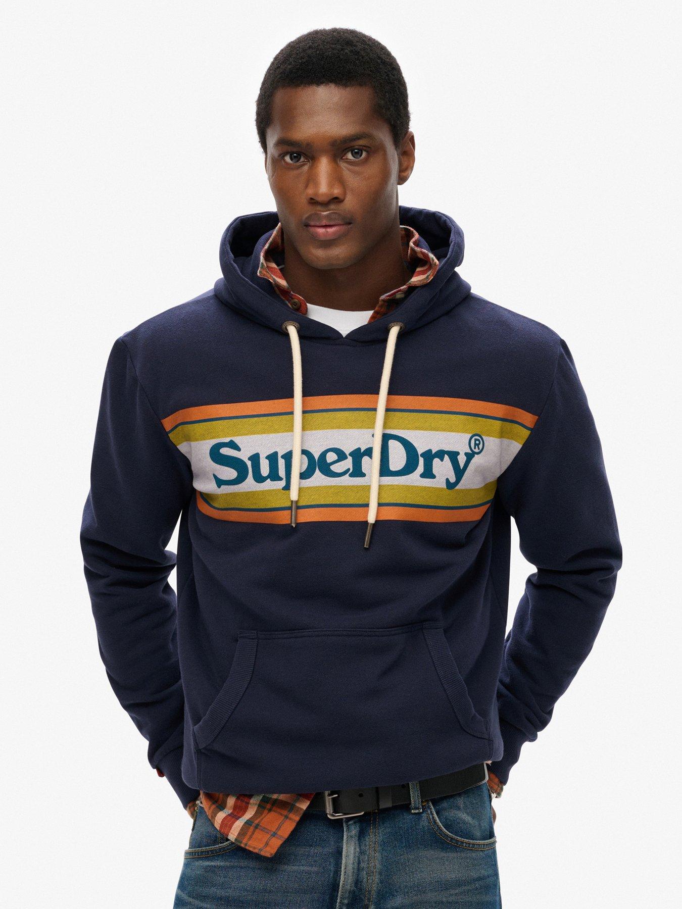 undefined Superdry Venue Logo Stripe Relaxed Fit Hoodie