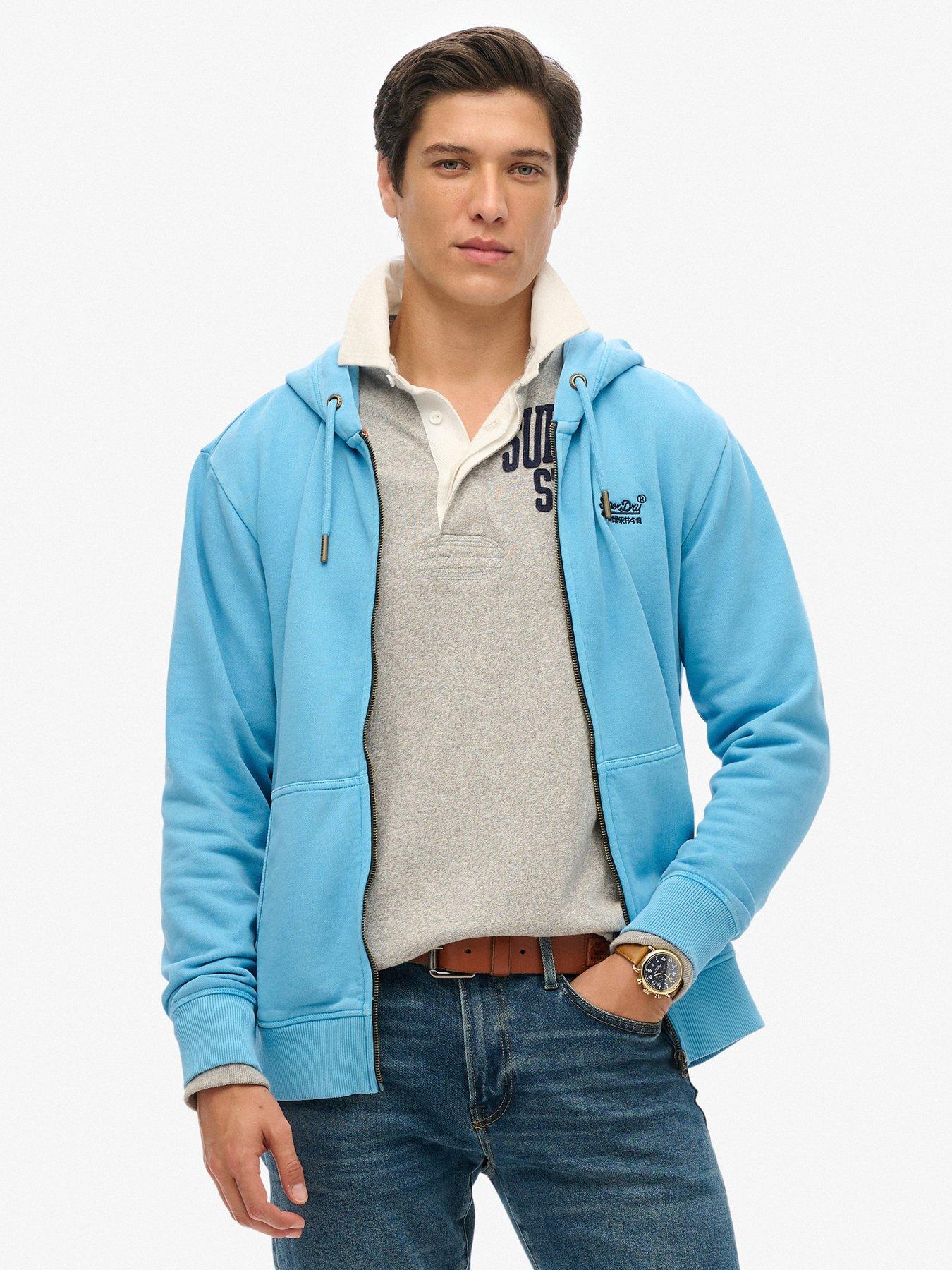 undefined Superdry Essential Logo Washed Zip Through Hoodie