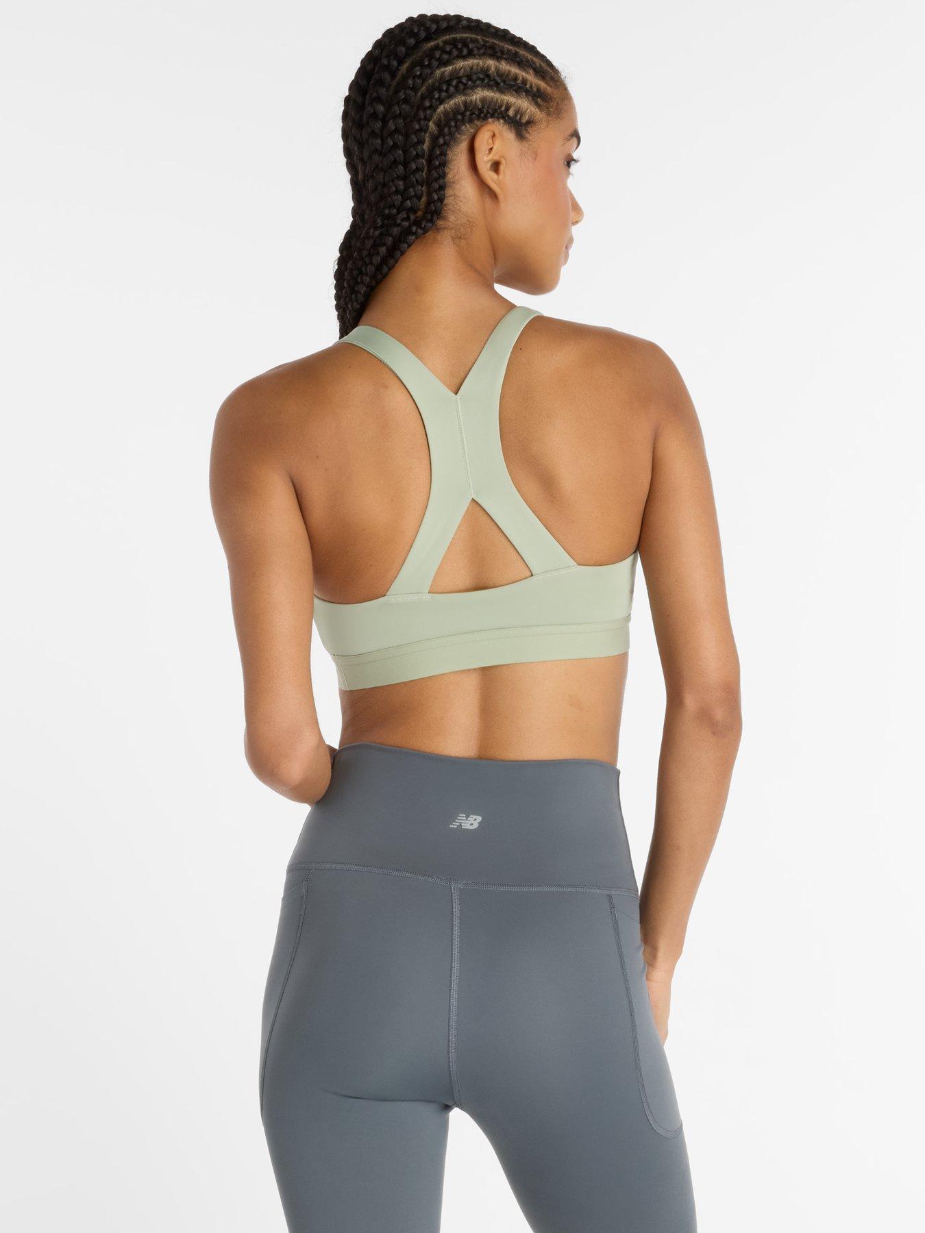 Image 2 of 6 of New Balance Womens Training Essential Mid Support Sports Bra - Green