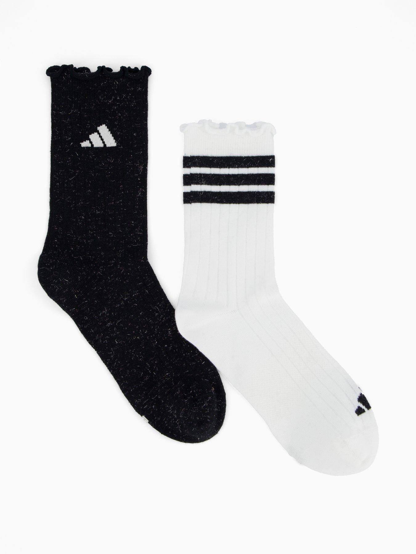 adidas Sportswear Women's Frill Socks 2 Pack - White/Black
