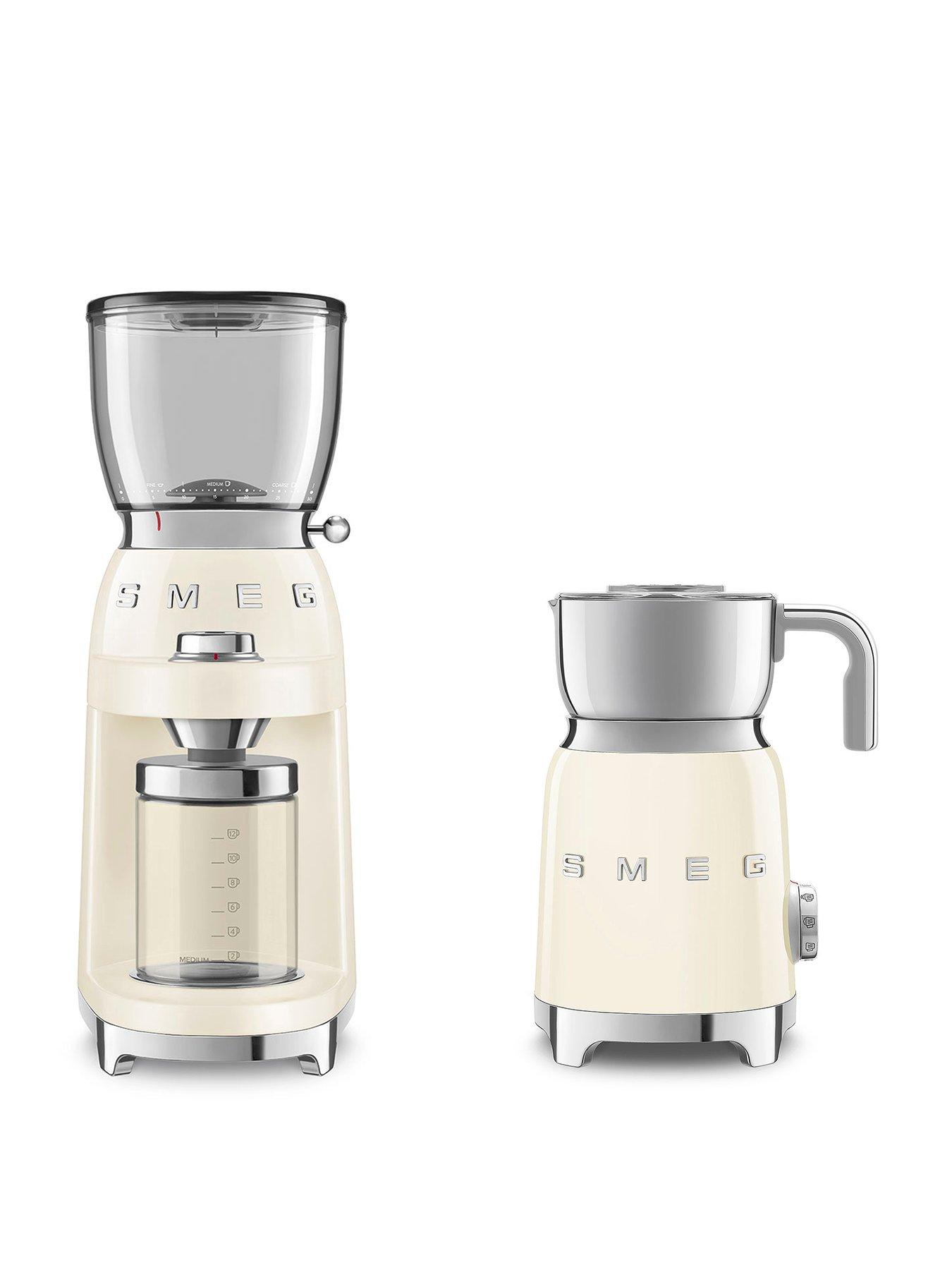 Image 1 of 6 of Smeg EEJB301 50s Style Coffee Grinder & Induction Milk Frother - Cream