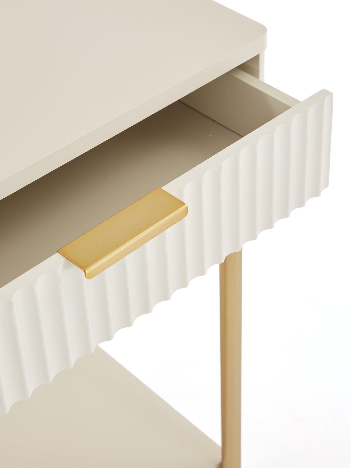 Image 5 of 7 of The Very Collection Cora Console Table - Ivory/Brass