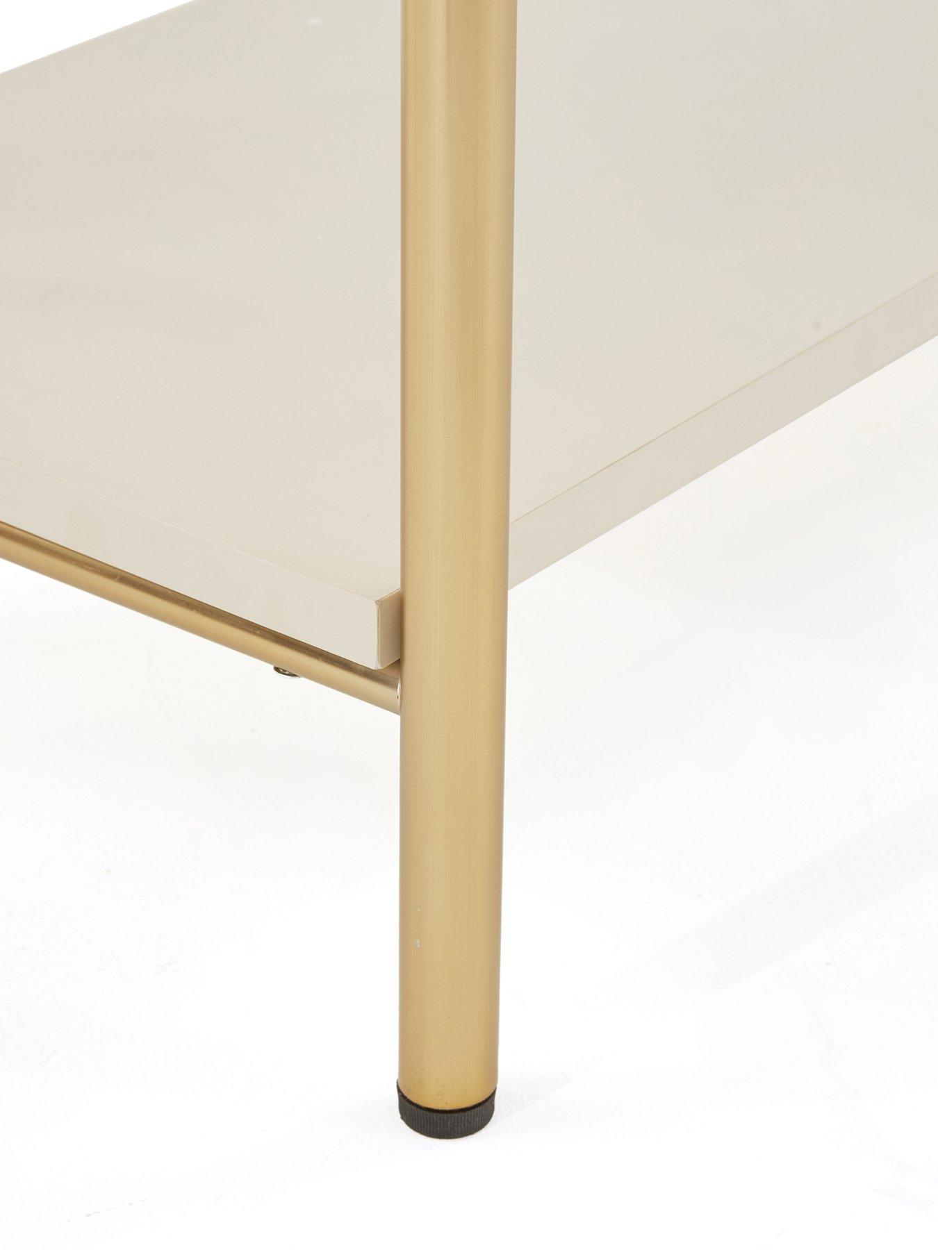 Image 7 of 7 of The Very Collection Cora Console Table - Ivory/Brass