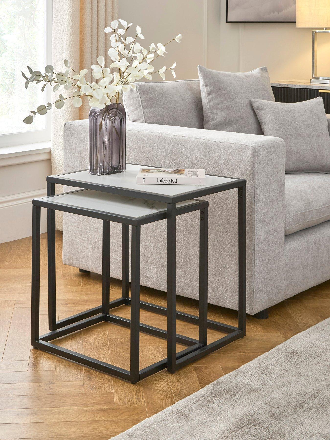 Very Home Oran Nest Of Tables - Black/White - FSC® Certified