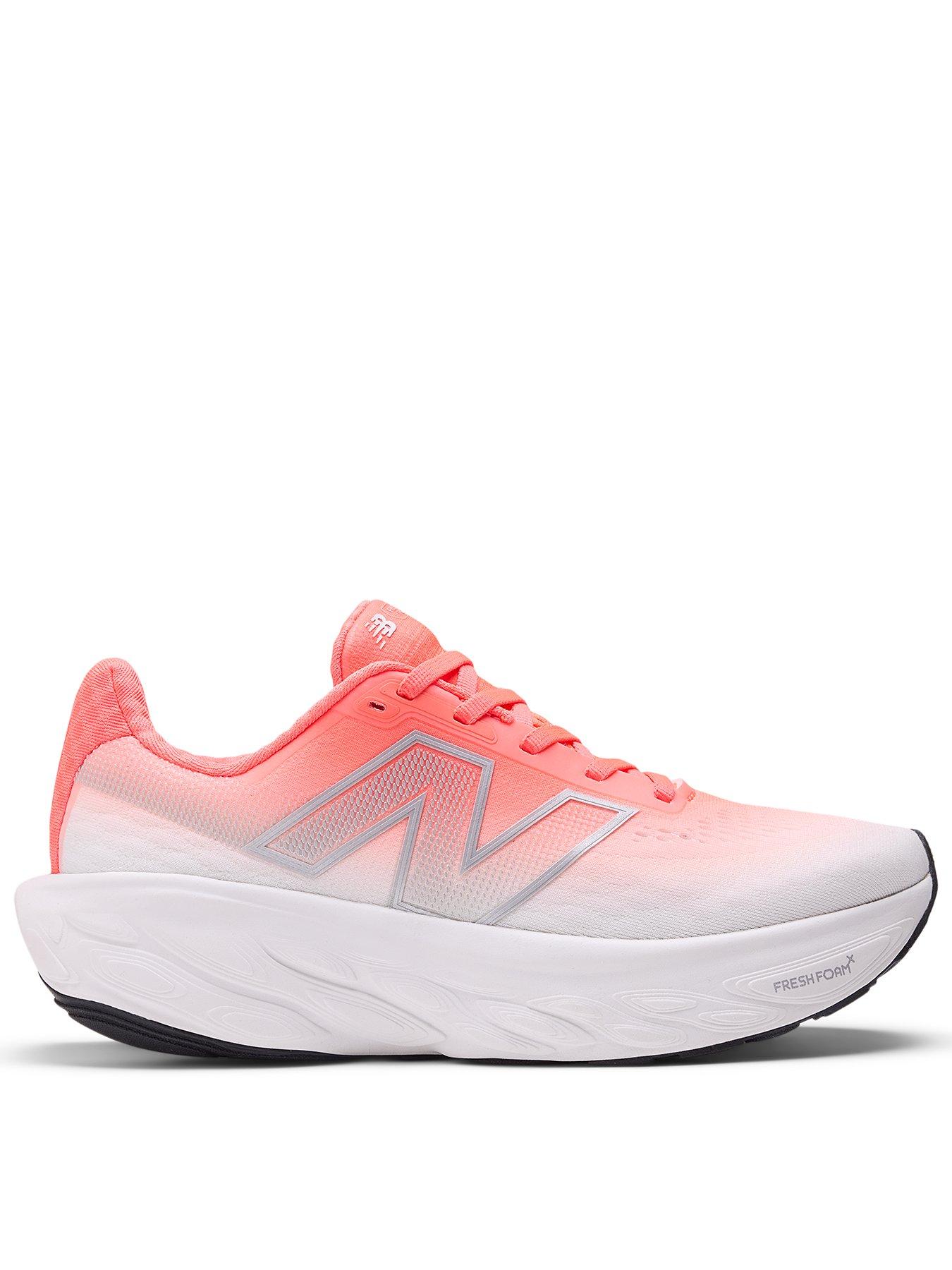 undefined Womens Running Fresh Foam X 1080 V14 Trainers - White / Urgent Red