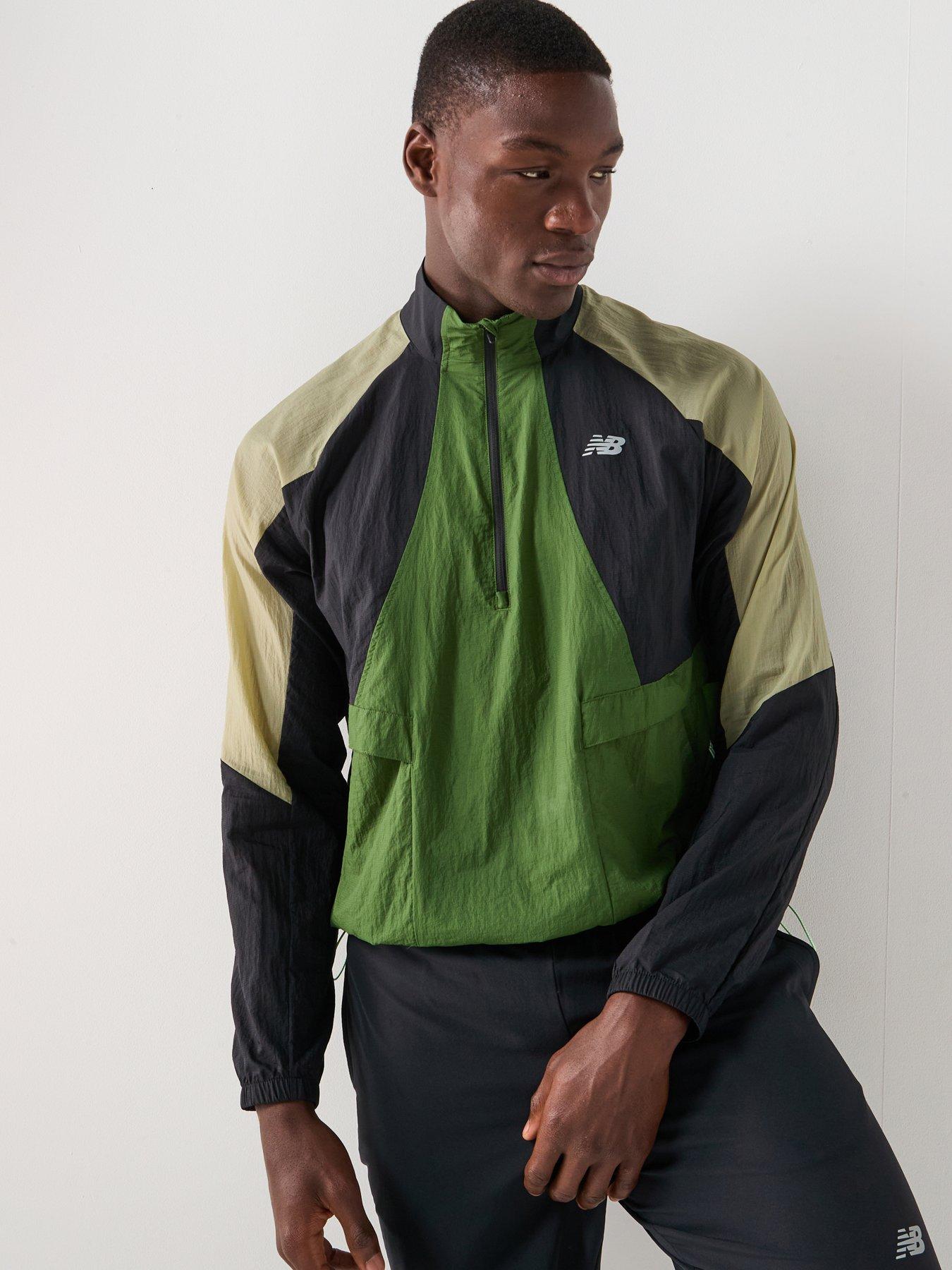 New Balance Mens Running Water Resistant Jacket Green Very