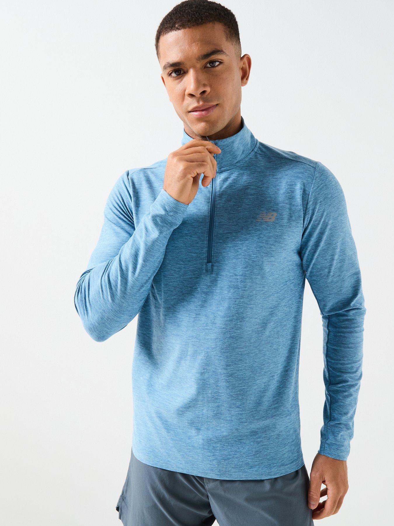New Balance Mens Training Space Dye 1/4 Zip, Blue, Size 2Xl, Men