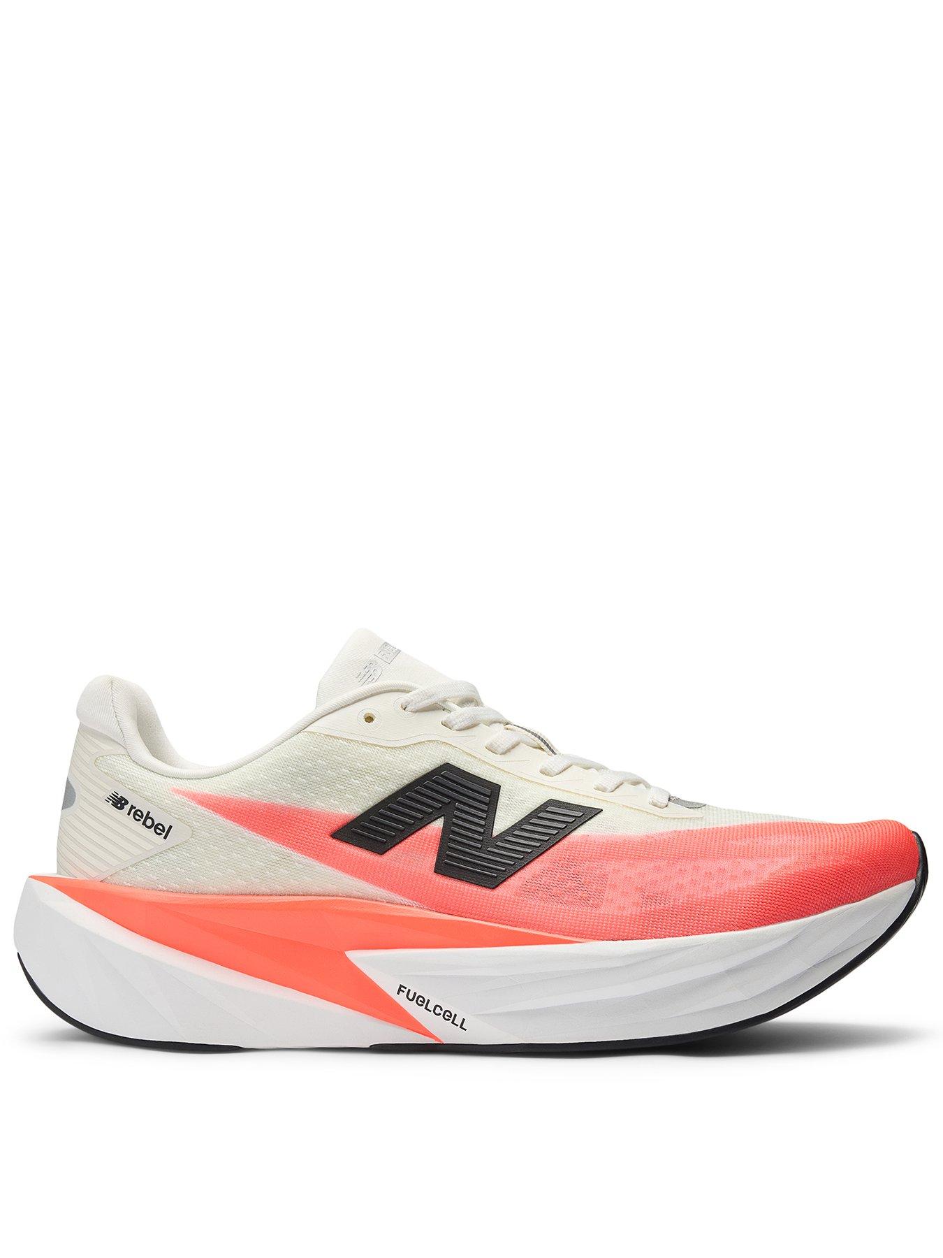 Image 1 of 6 of New Balance Mens Running Fuelcell Rebel V5 Trainers - White/Red