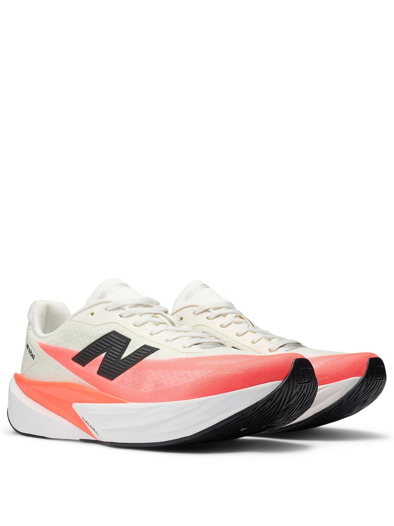 Image 2 of 6 of New Balance Mens Running Fuelcell Rebel V5 Trainers - White/Red
