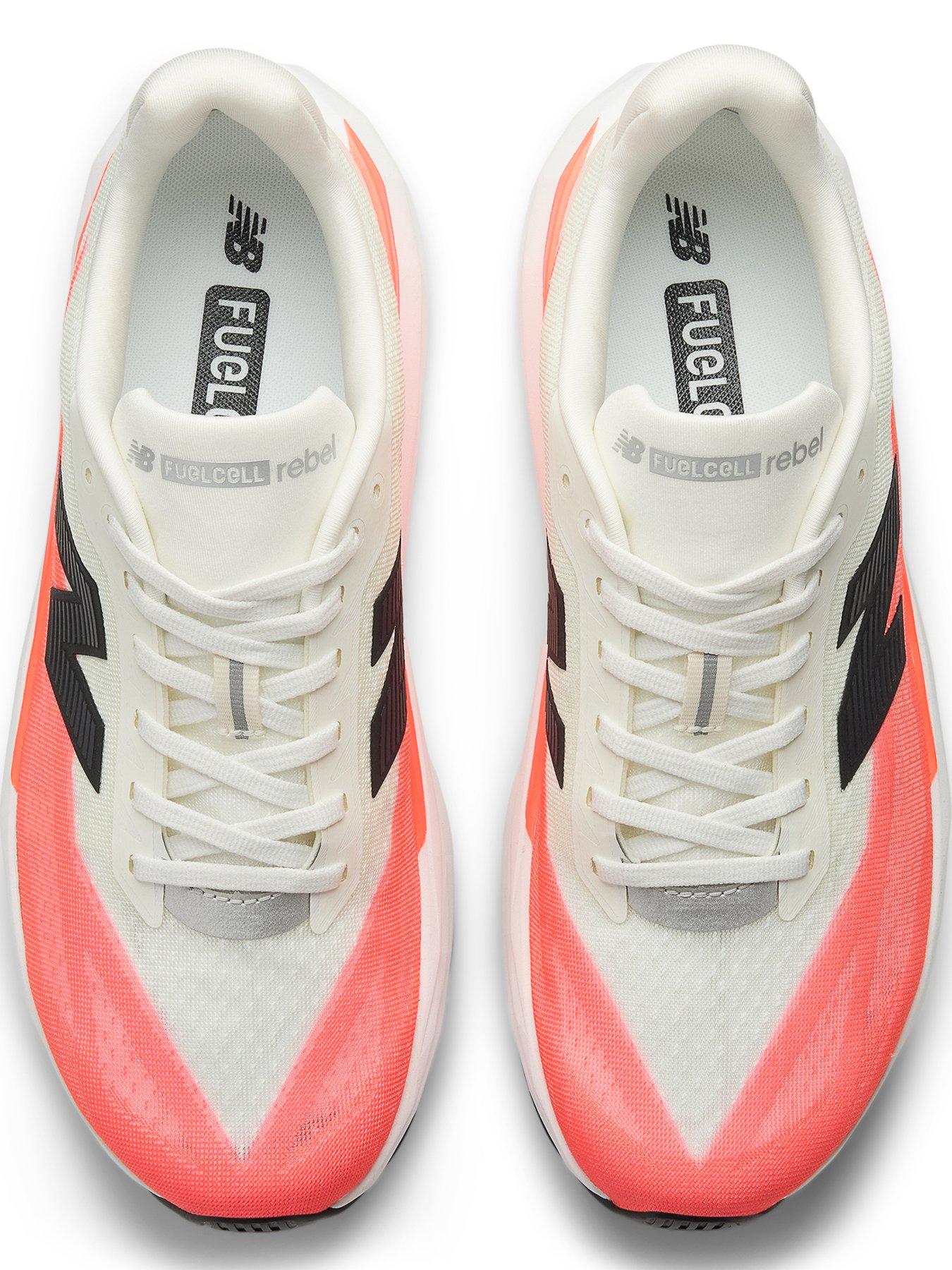 Image 4 of 6 of New Balance Mens Running Fuelcell Rebel V5 Trainers - White/Red