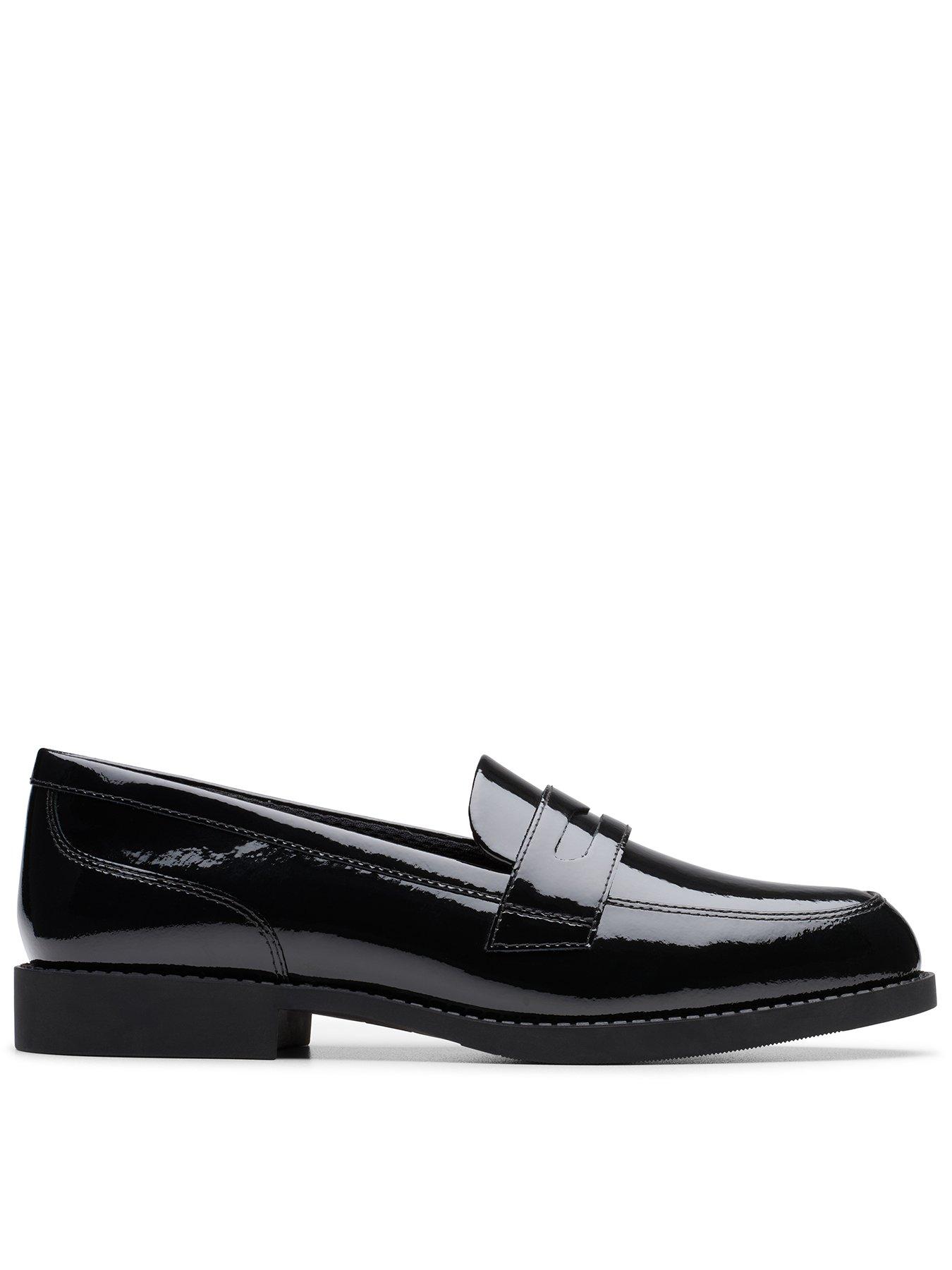 Clarks Youth Tapa Edge Patent Loafer - Black