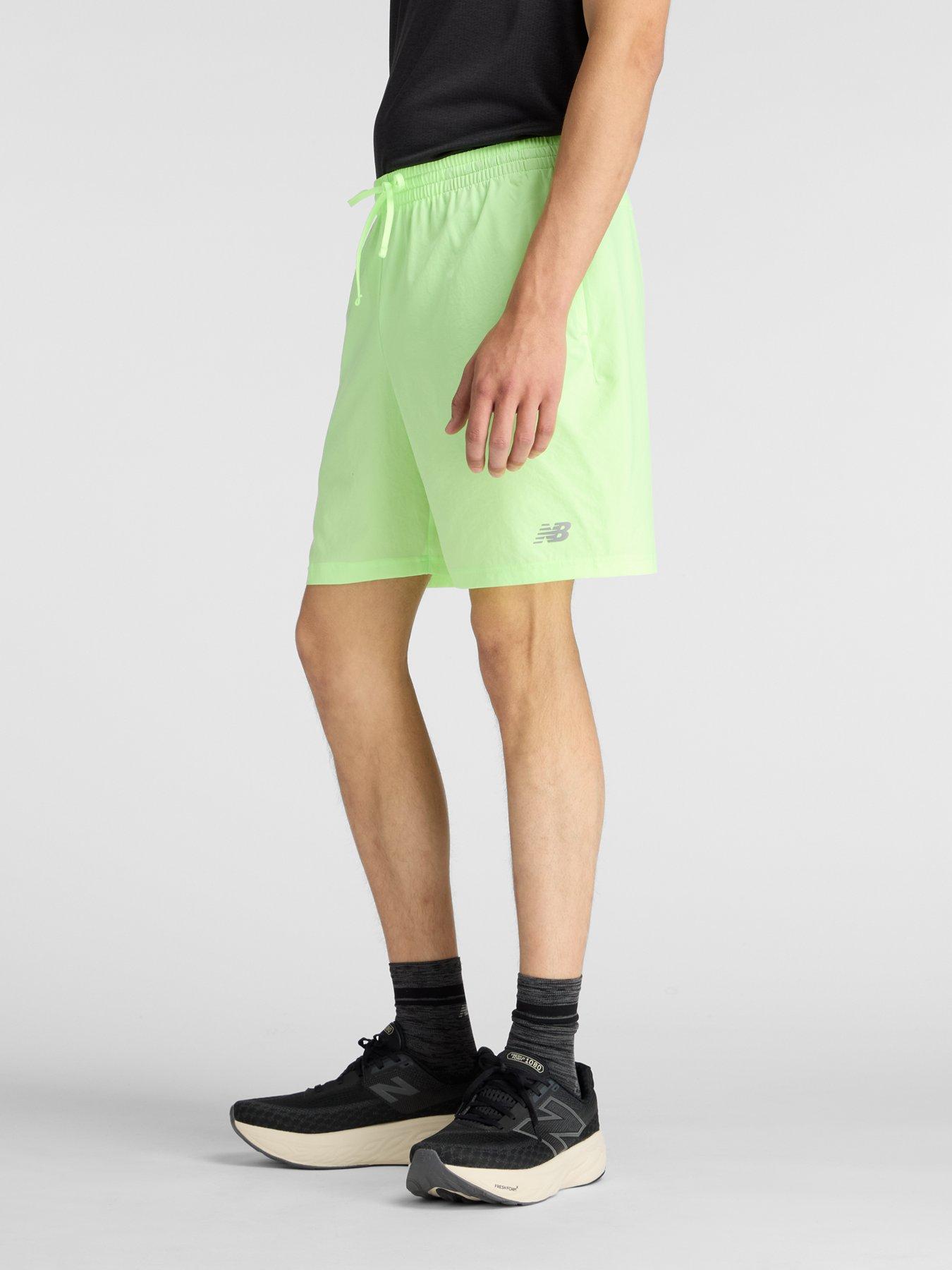 Image 3 of 6 of New Balance Mens Running Essentials Reflective 7Inch Shorts - Green