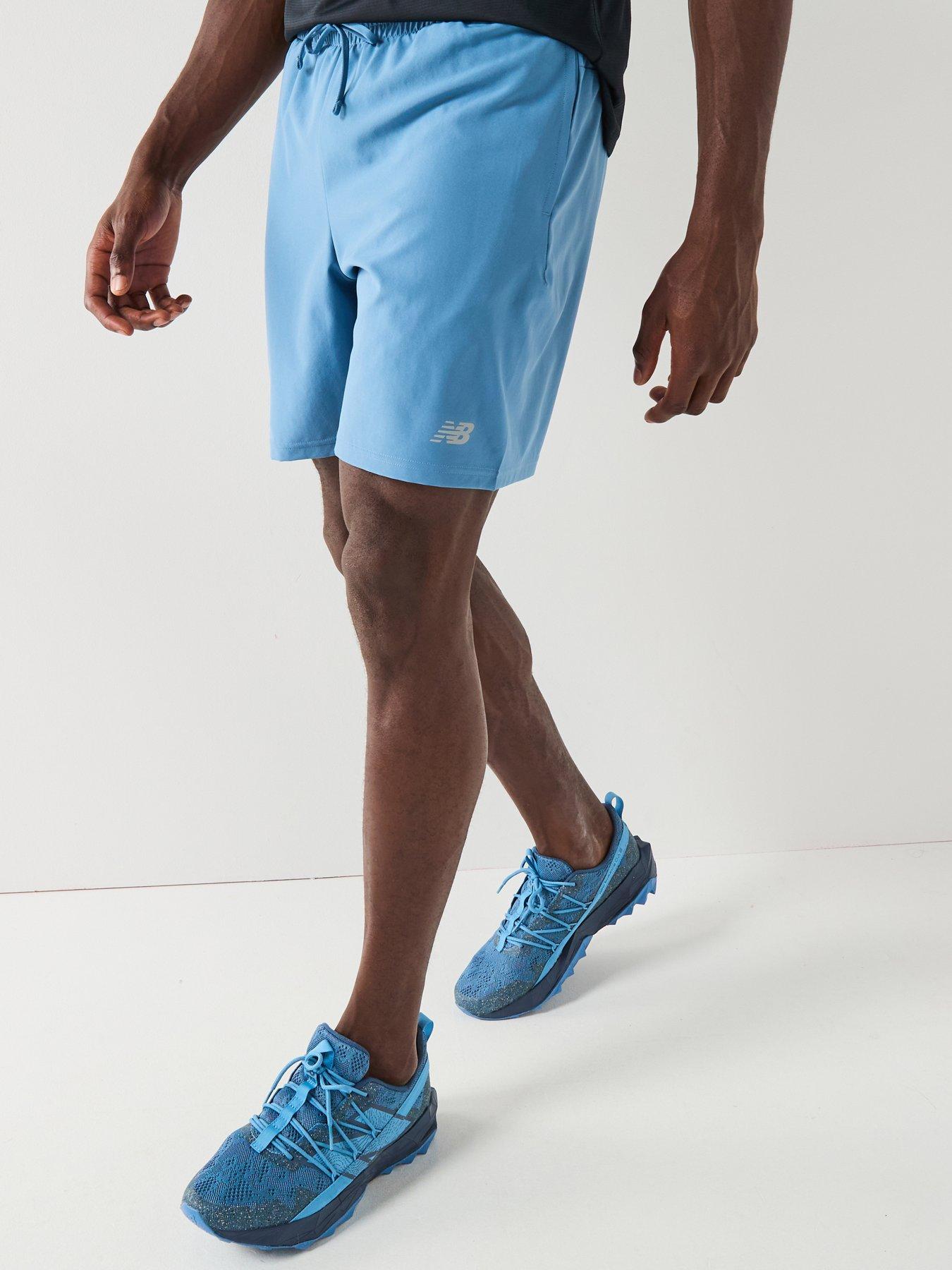 New Balance Mens Running Essentials 7Inch Shorts, Blue, Size Xl, Men