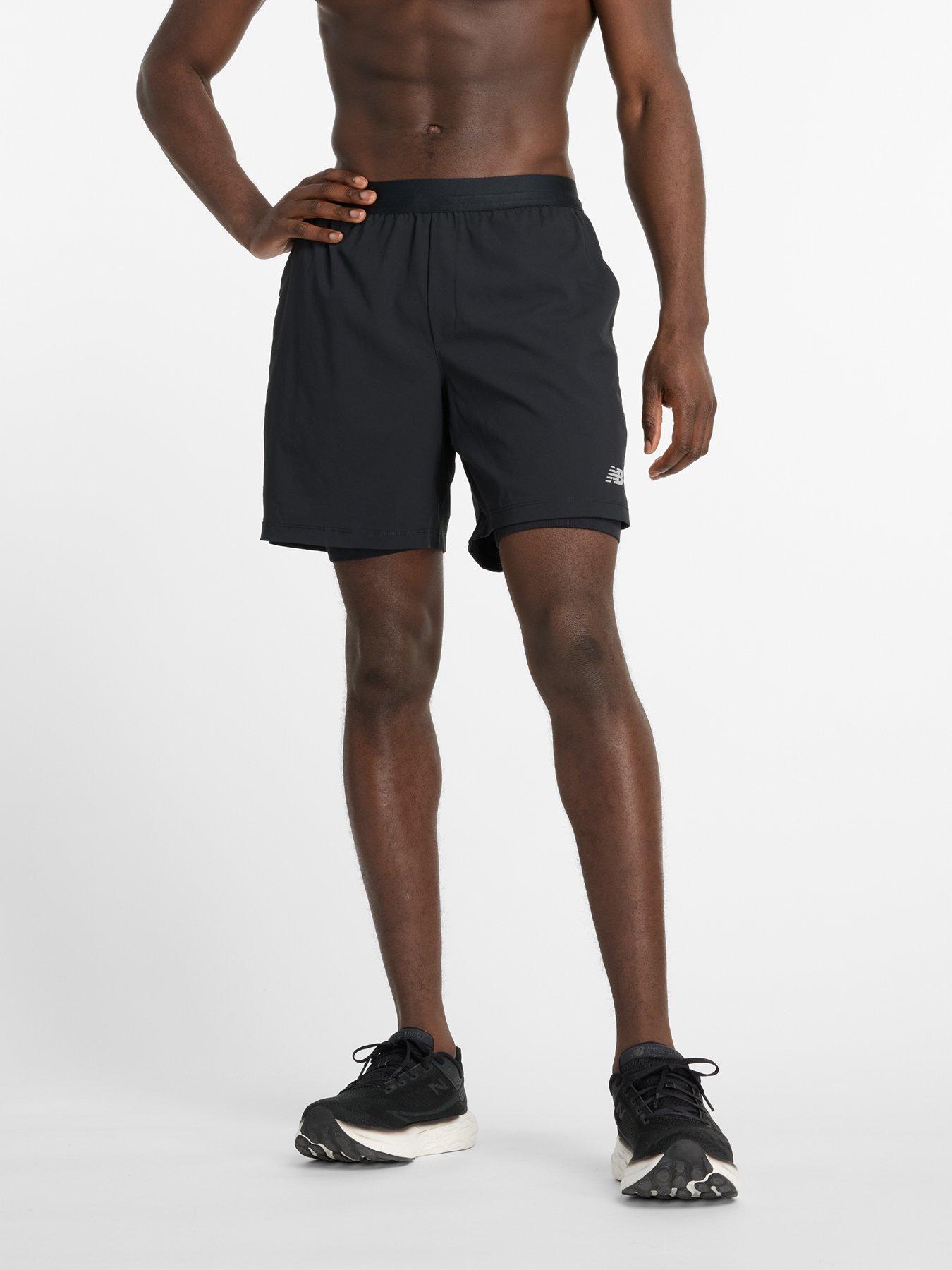 New Balance Mens Training Ac Lined 7Inch Shorts - Black