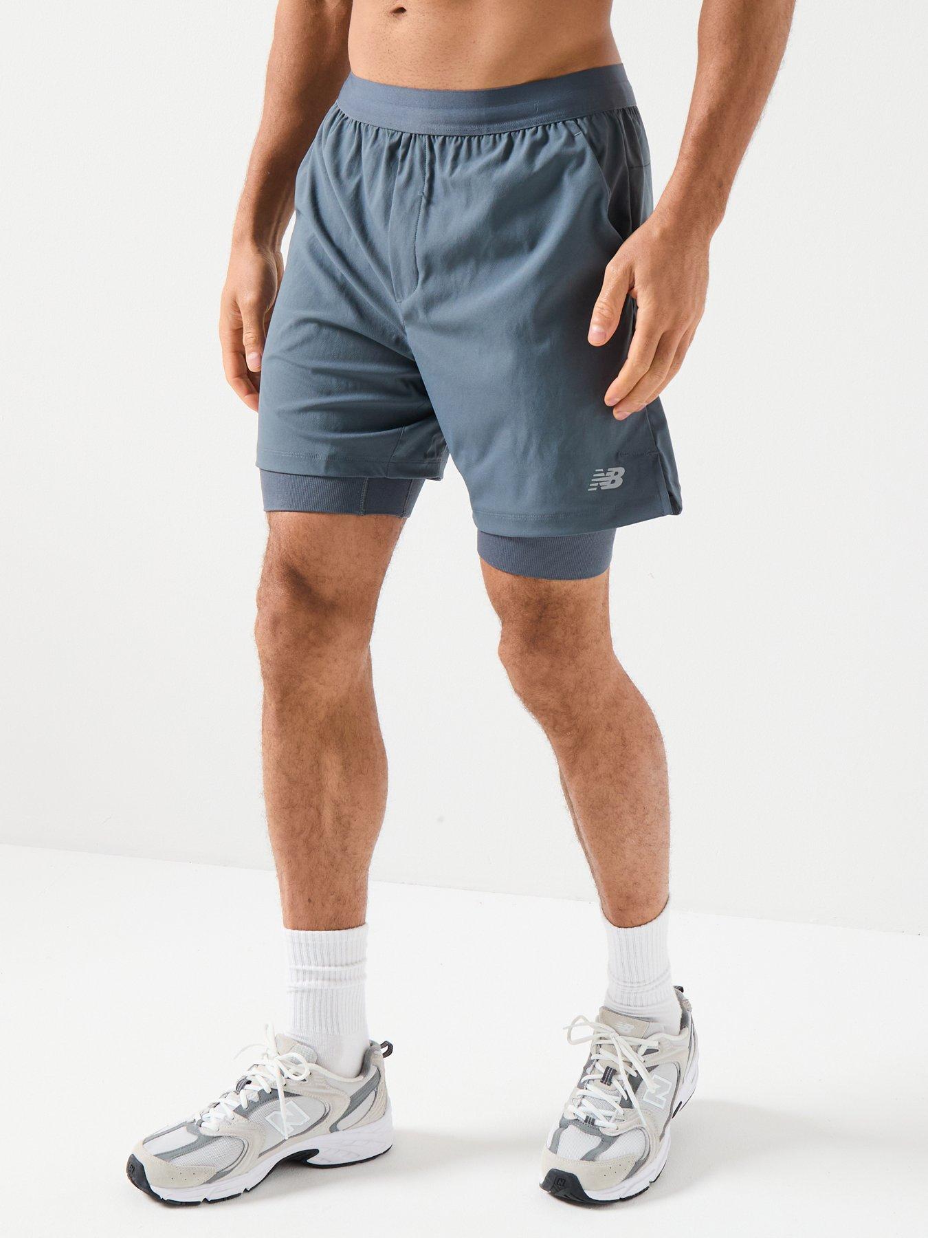 Image 1 of 6 of New Balance Mens Training Ac Lined 7Inch Shorts - Grey