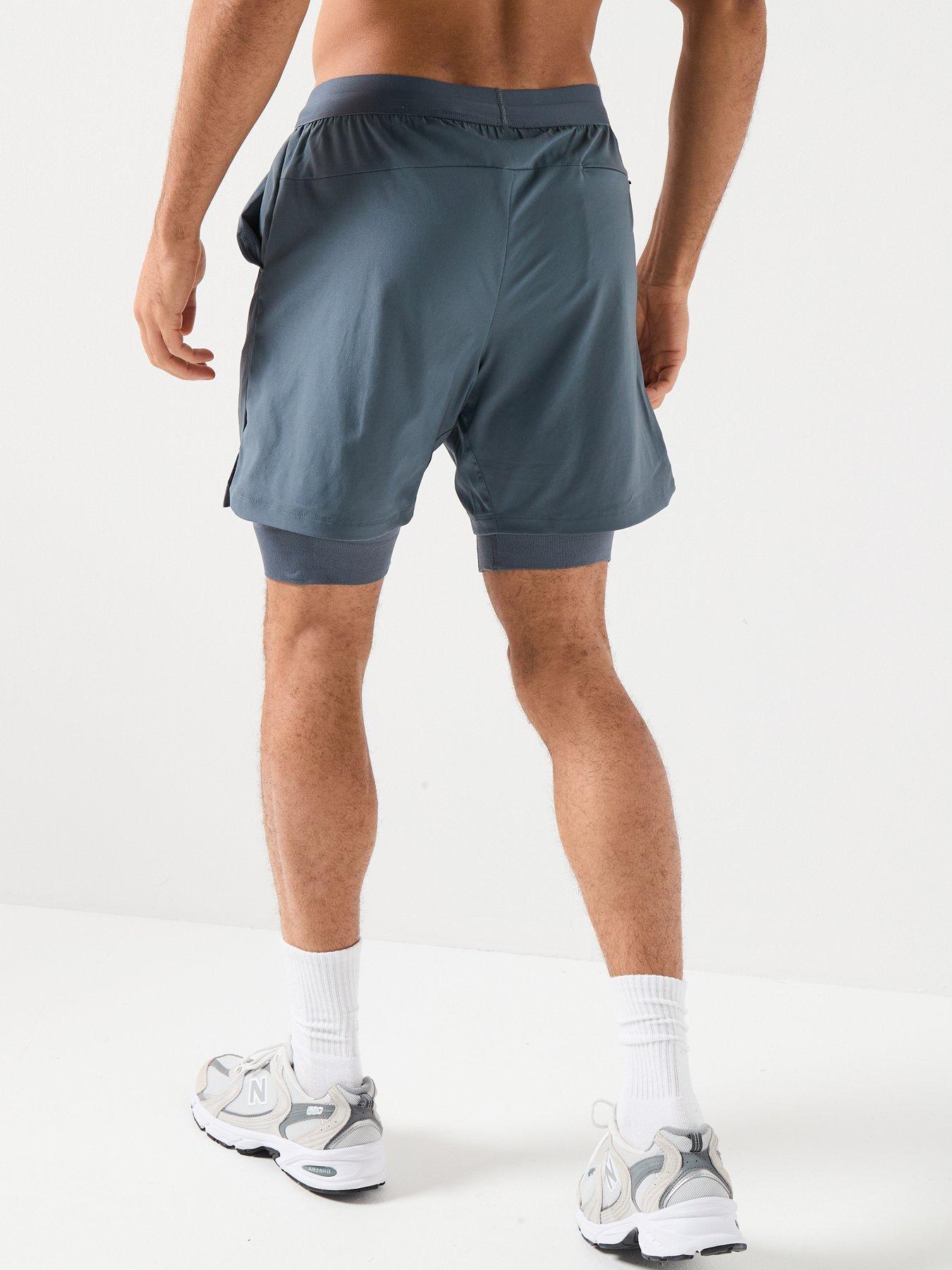 Image 2 of 6 of New Balance Mens Training Ac Lined 7Inch Shorts - Grey