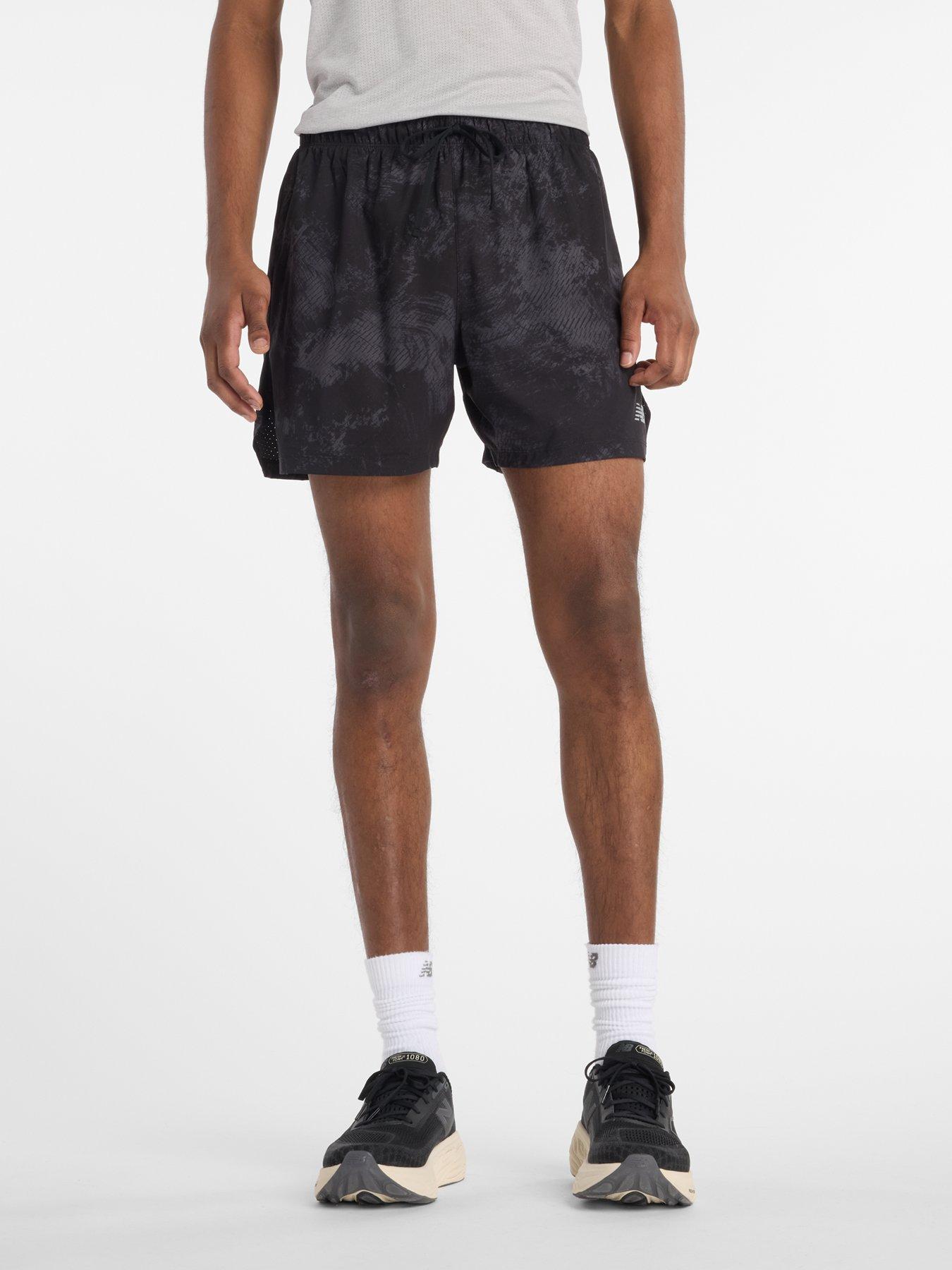 New Balance Mens Running Rc Printed 5Inch Shorts - Grey