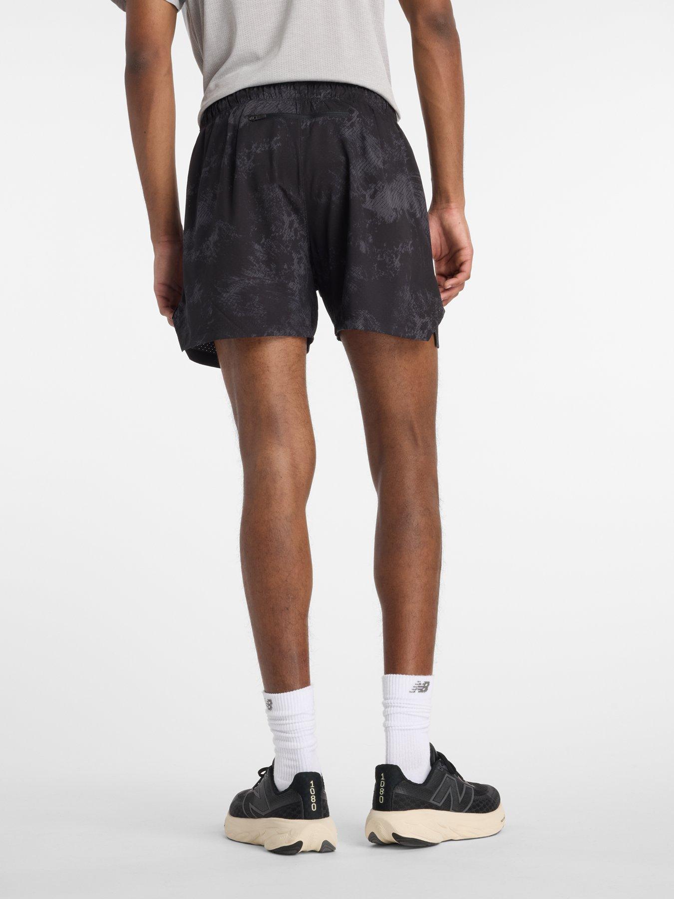 Image 2 of 6 of New Balance Mens Running Rc Printed 5Inch Shorts - Grey