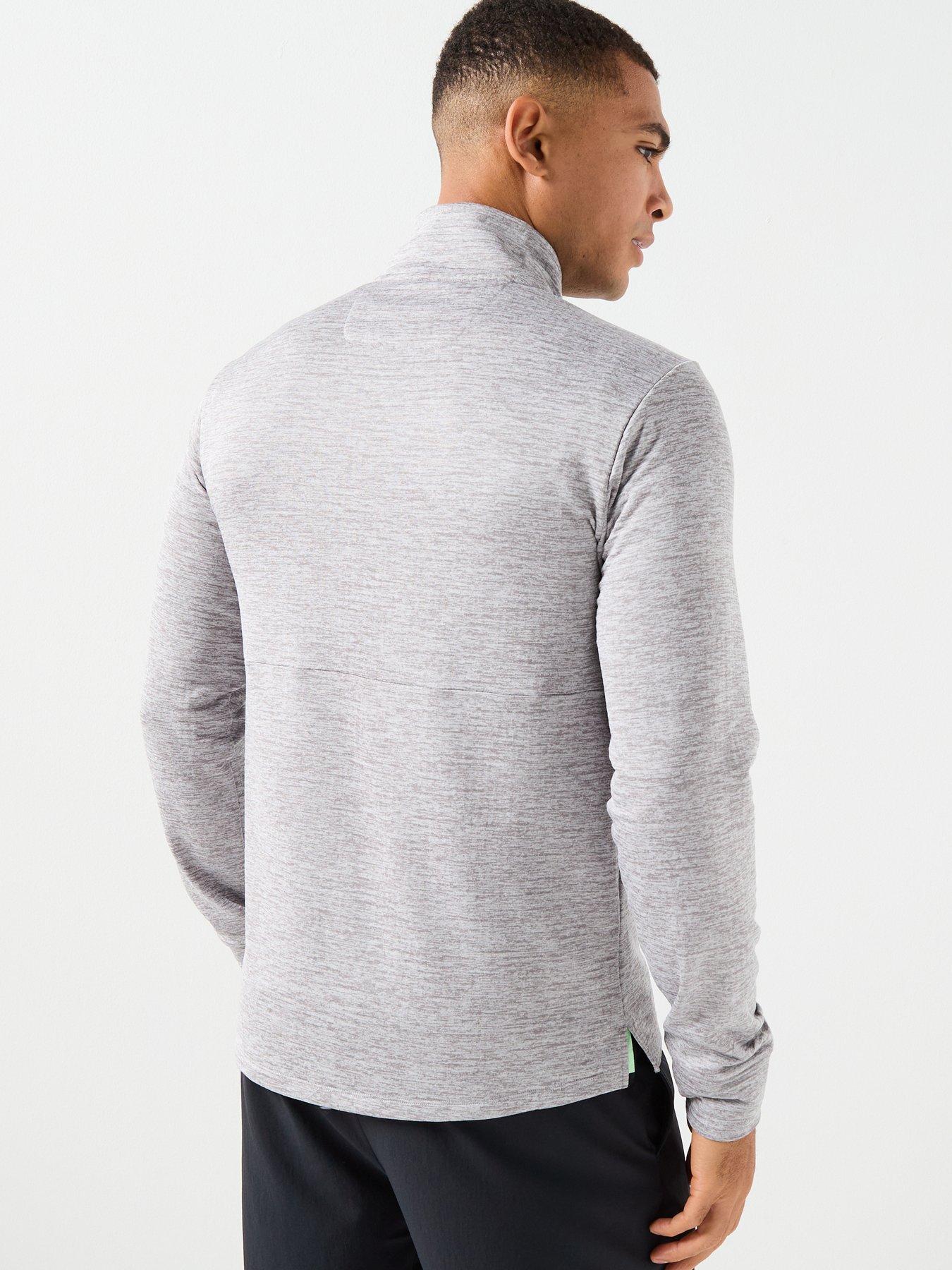 Image 2 of 4 of New Balance Mens Running Athletics Heat Grid 1/2 Zip Top - Grey