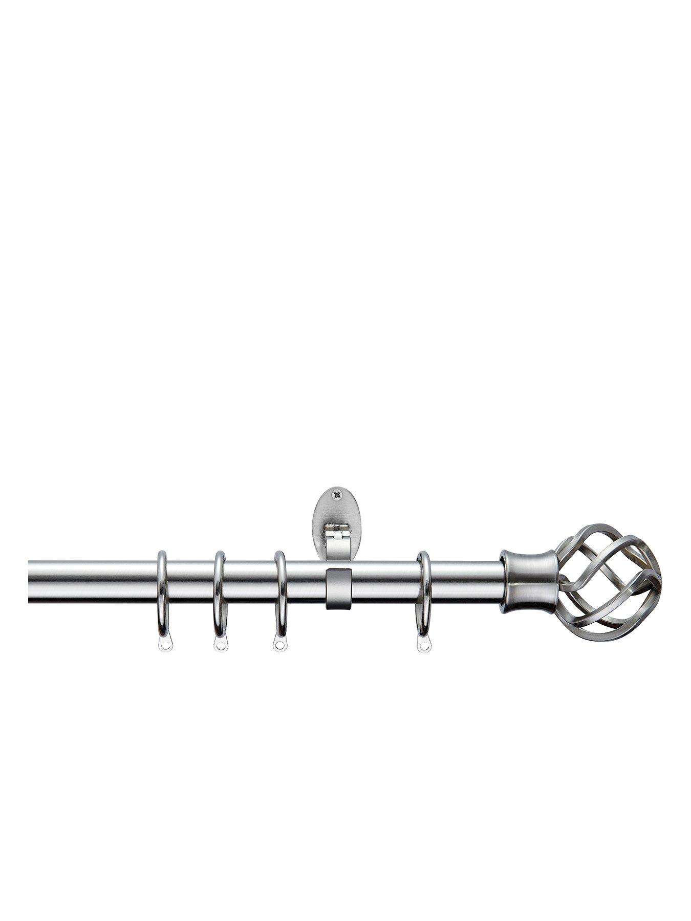 The Very Collection Metal Cage Finial 28 mm Stainless Steel Extendable Curtain Pole