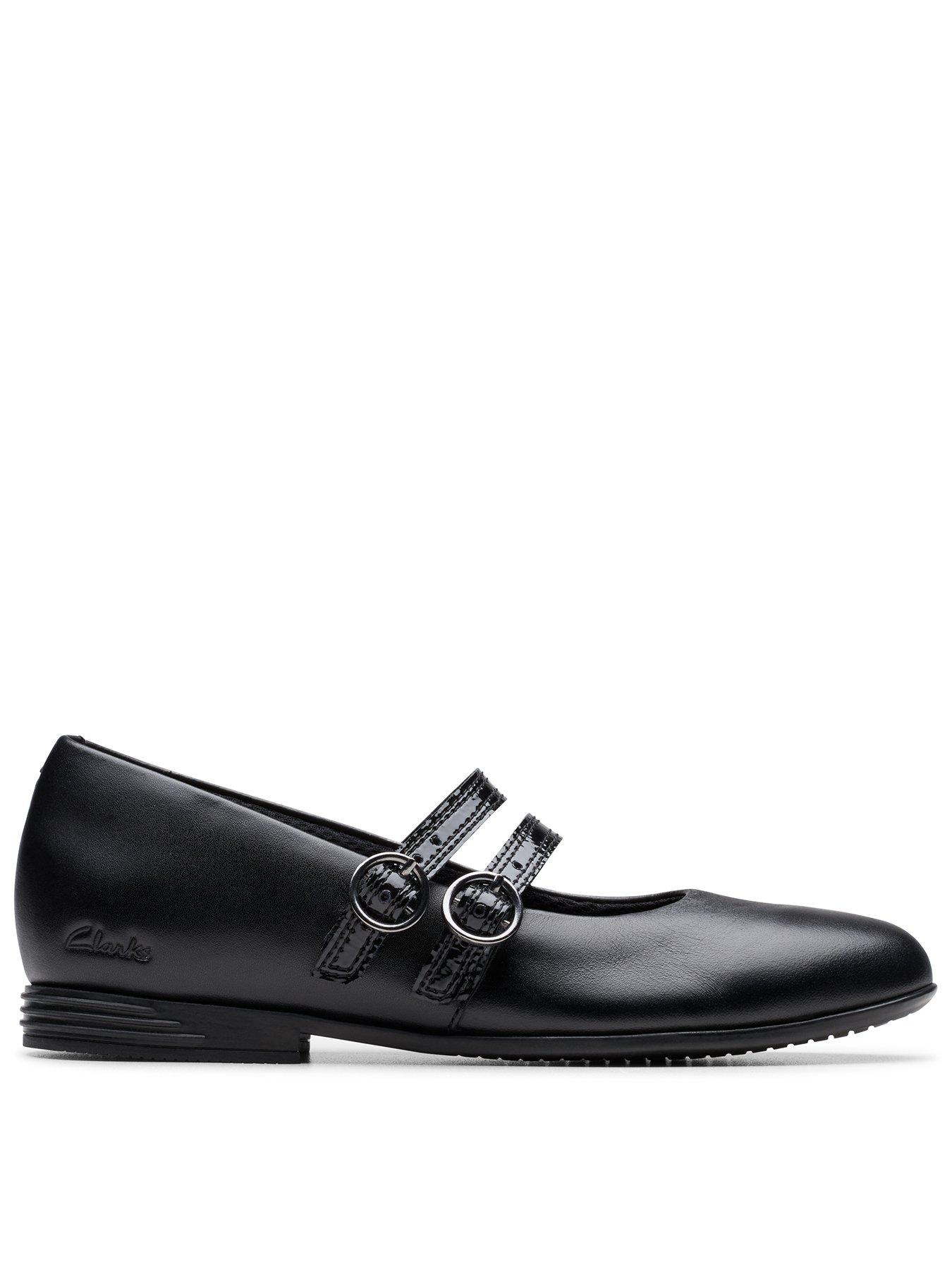 Clarks Junior/older Finja Bar Leather Mary-jane Shoe - Black