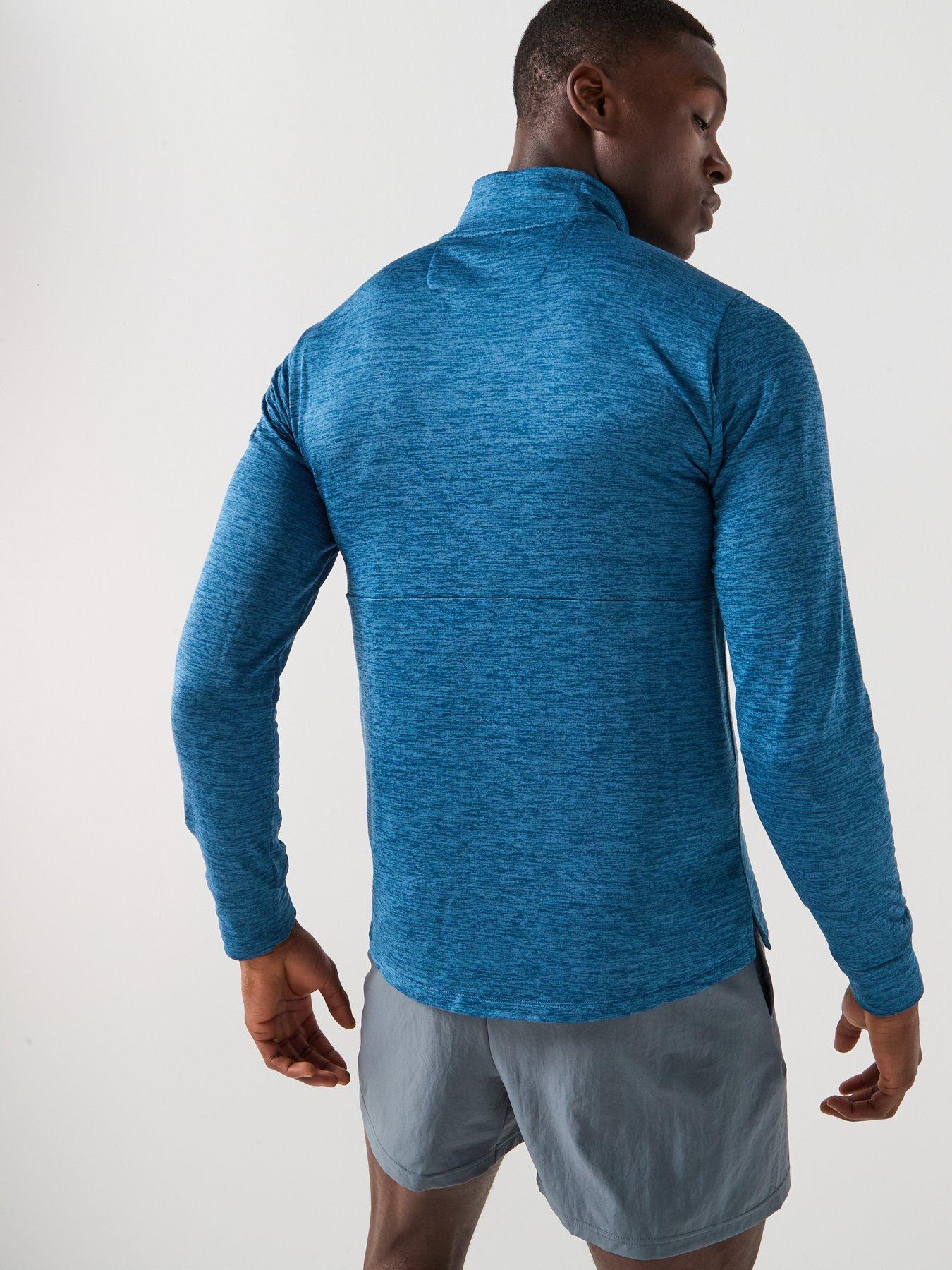 Image 2 of 5 of New Balance Mens Running Athletics Heat Grid 1/2 Zip Top - Blue