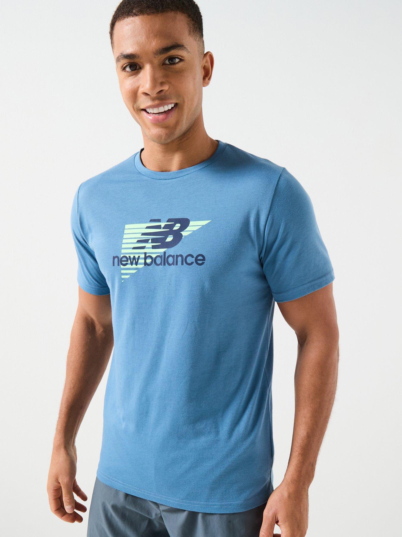 New Balance Mens Training Heathertech Graphic T-Shirt, Blue, Size 2Xl, Men