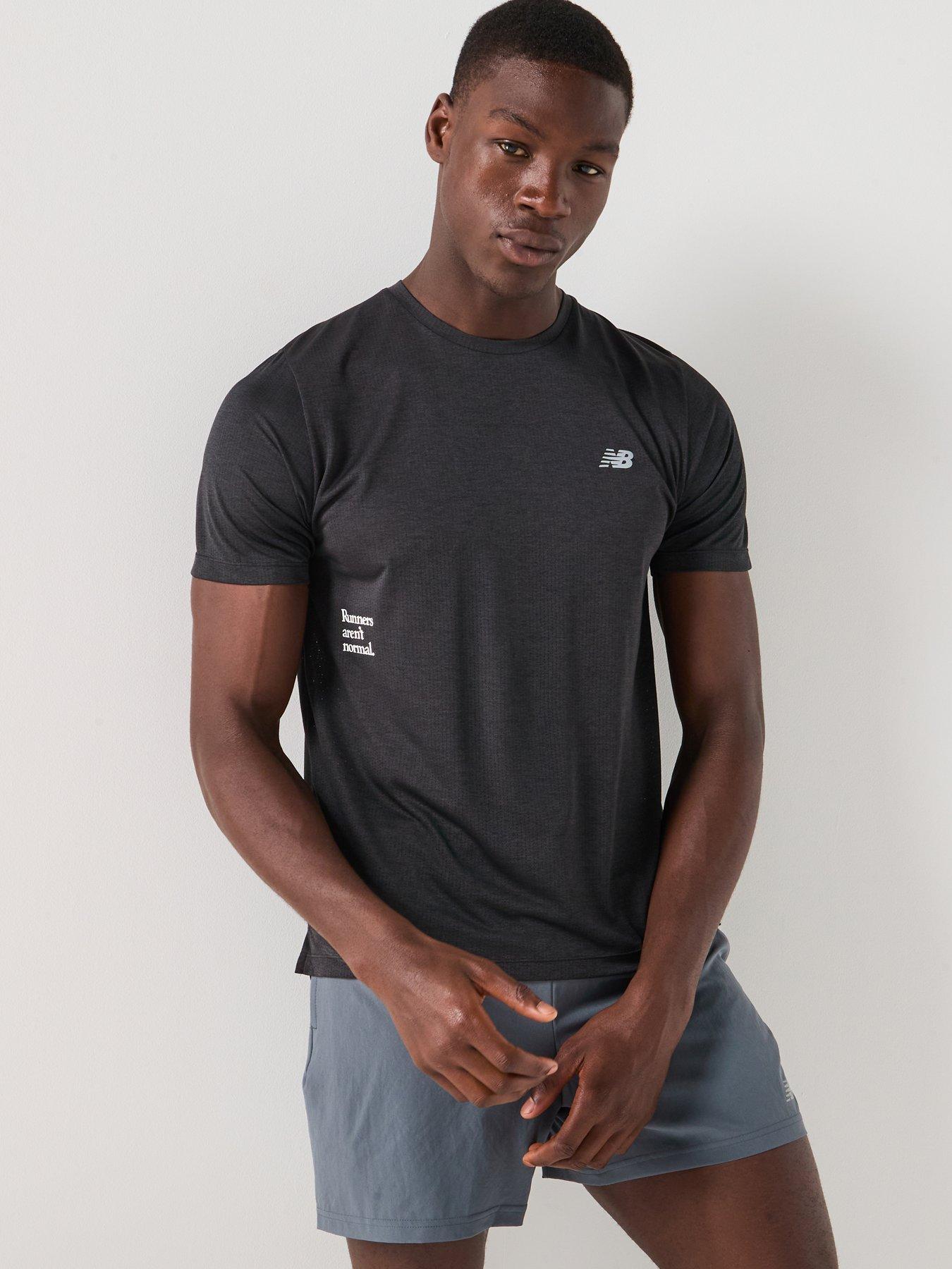 New Balance Mens Running Athletics Graphic T-Shirt, Black, Size 2Xl, Men