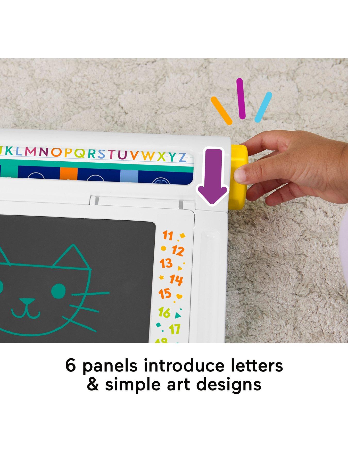 Image 4 of 7 of Fisher-Price Learn &amp; Doodle Desk, Mess-Free Writing &amp; Drawing Tablet with LCD Screen for Kids
