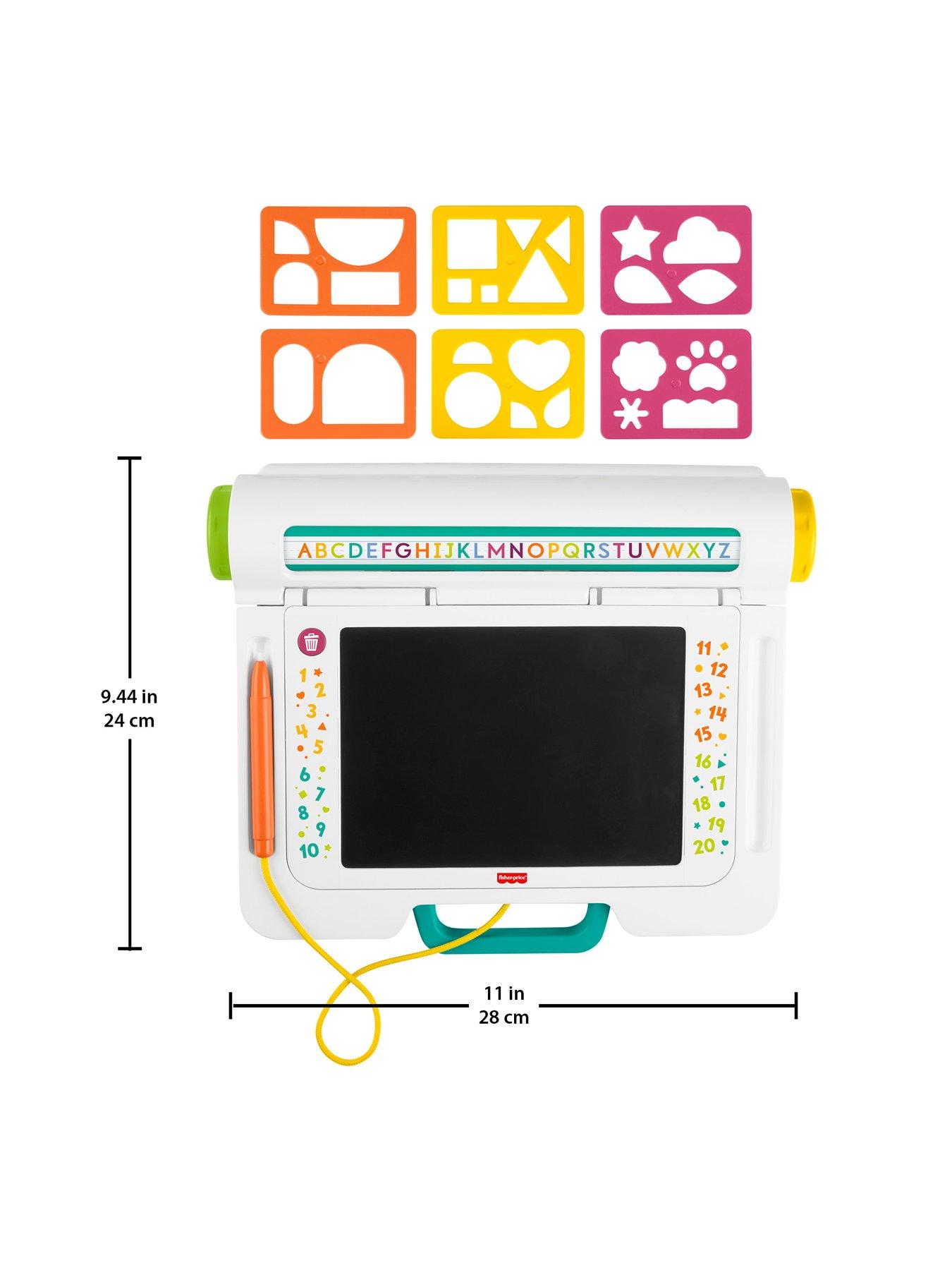 Image 6 of 7 of Fisher-Price Learn &amp; Doodle Desk, Mess-Free Writing &amp; Drawing Tablet with LCD Screen for Kids
