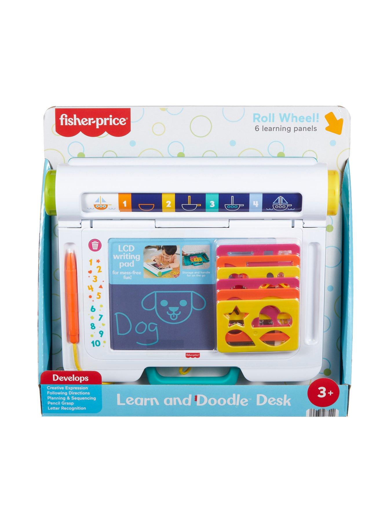Image 7 of 7 of Fisher-Price Learn &amp; Doodle Desk, Mess-Free Writing &amp; Drawing Tablet with LCD Screen for Kids