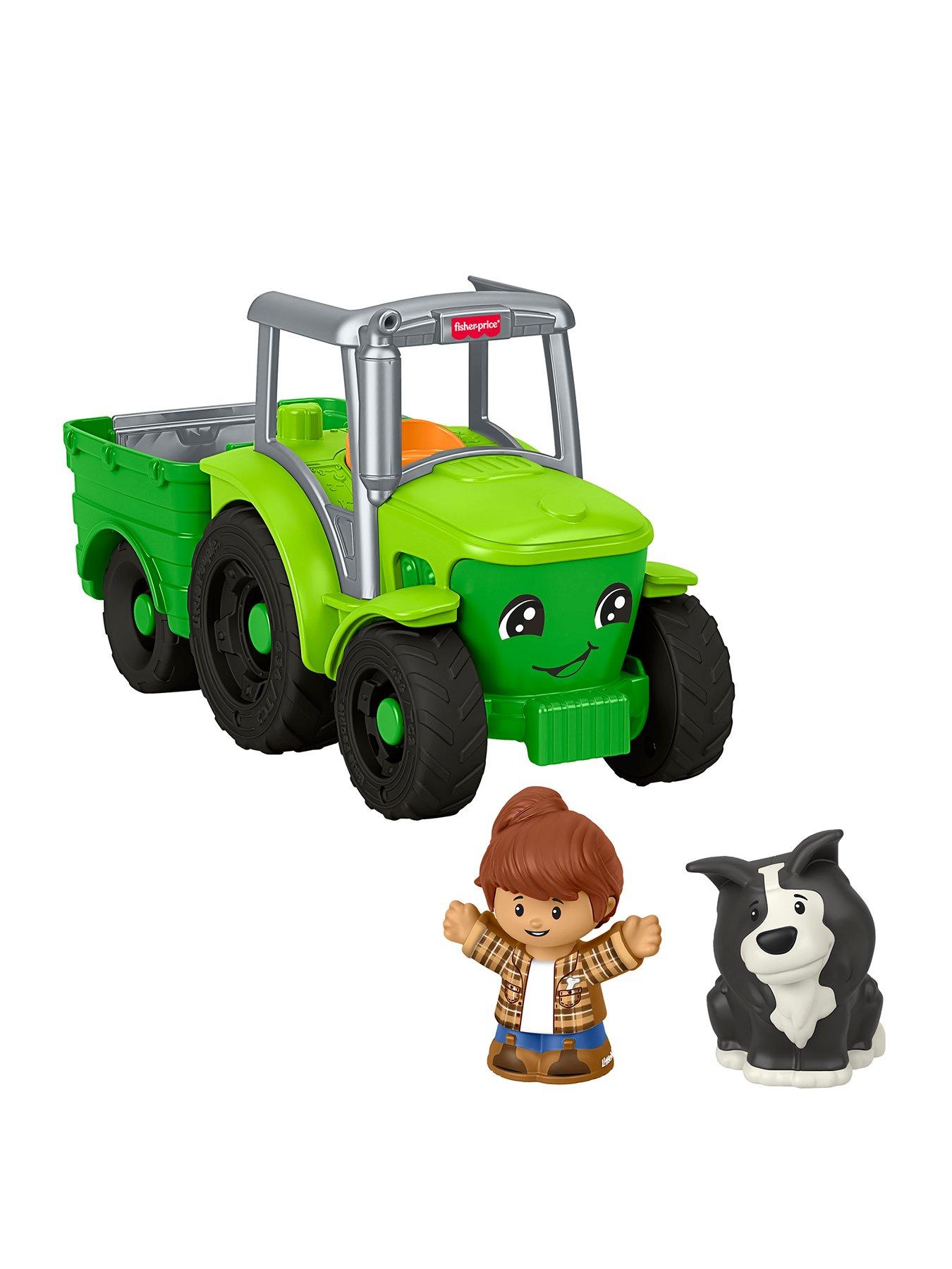 undefined Little People Push  &  Play Tractor, Musical Toy Farm Vehicle  &  2 Figures for Toddlers