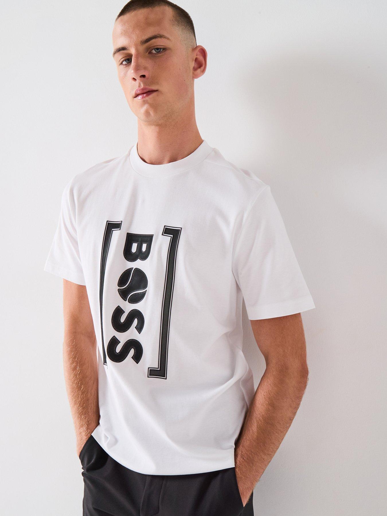 undefined Boss Tee Iconic Tl Relaxed Fit Tennis Logo T-shirt - White