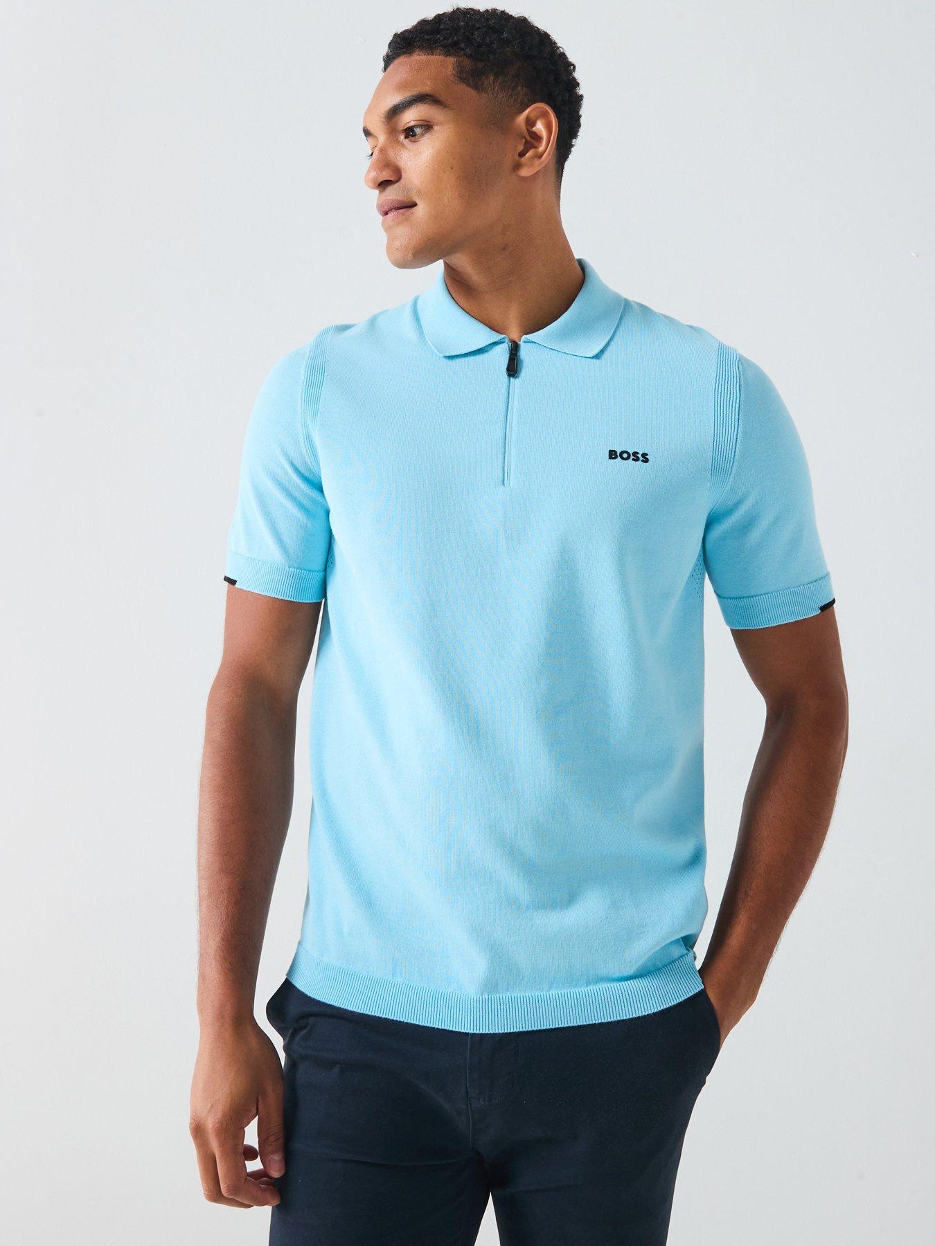 undefined Ever-X Knitted Polo Top - Light Blue