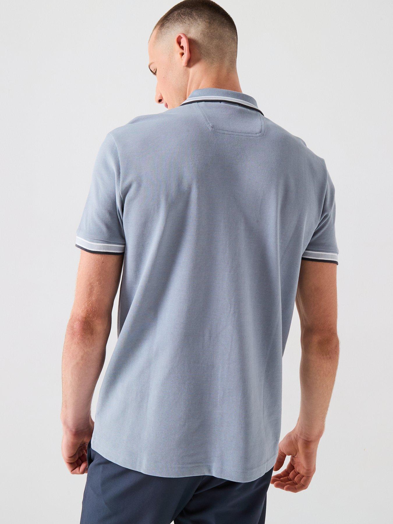 Image 2 of 4 of BOSS Paddy Regular Fit Tipping Polo Shirt - Dark Grey