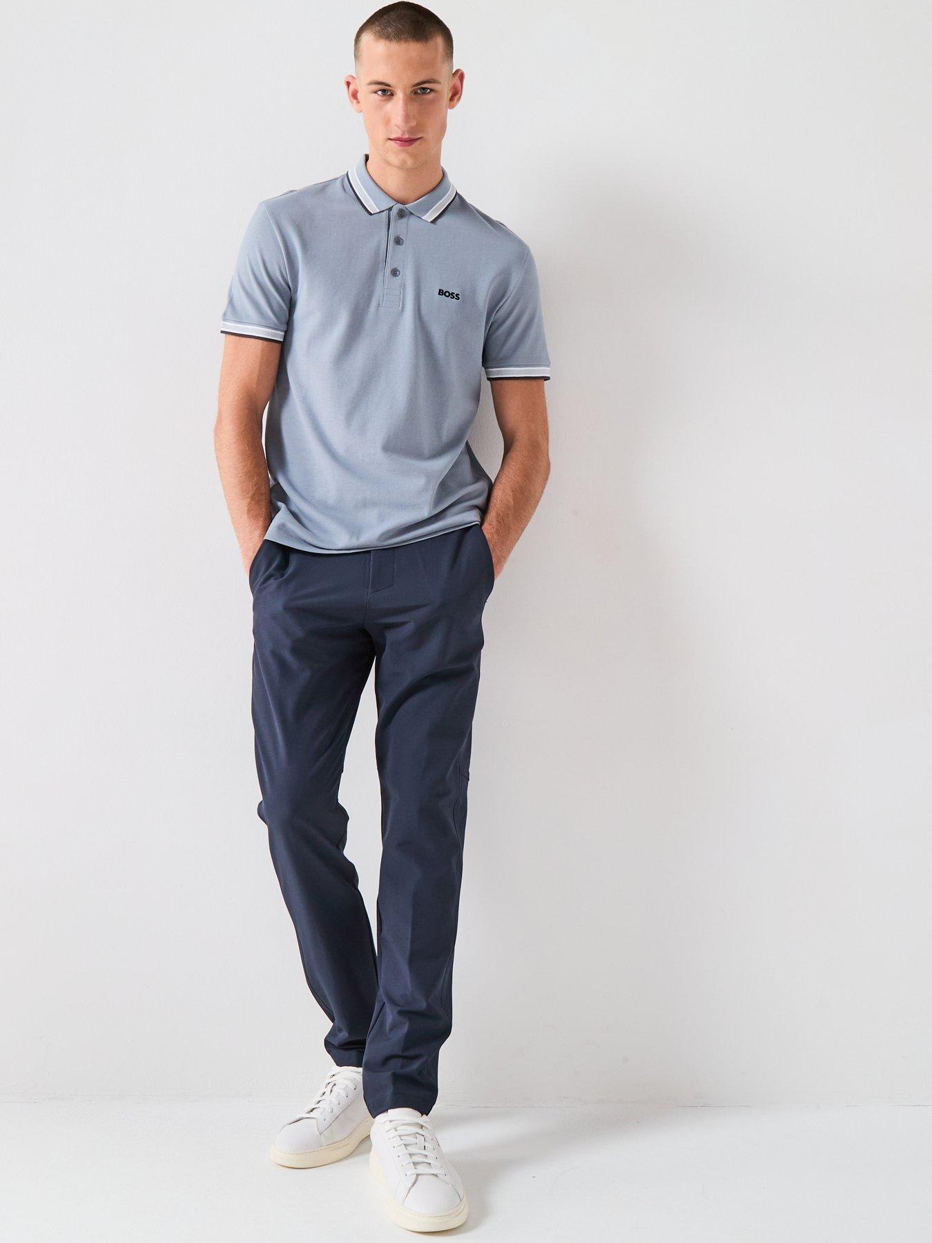 Image 3 of 4 of BOSS Paddy Regular Fit Tipping Polo Shirt - Dark Grey
