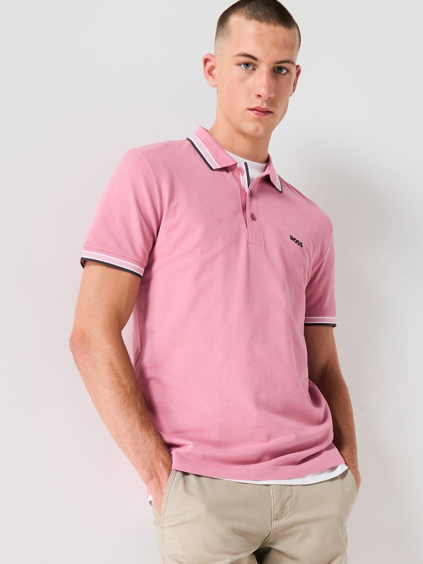 undefined Boss Paddy Regular Fit Tipping Polo Shirt - Light Pink