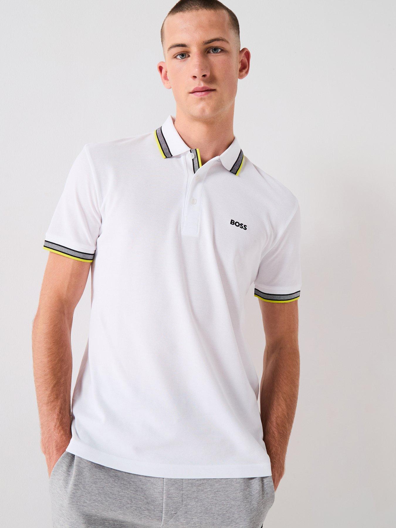 undefined Boss Paddy Regular Fit Tipping Polo Shirt - White