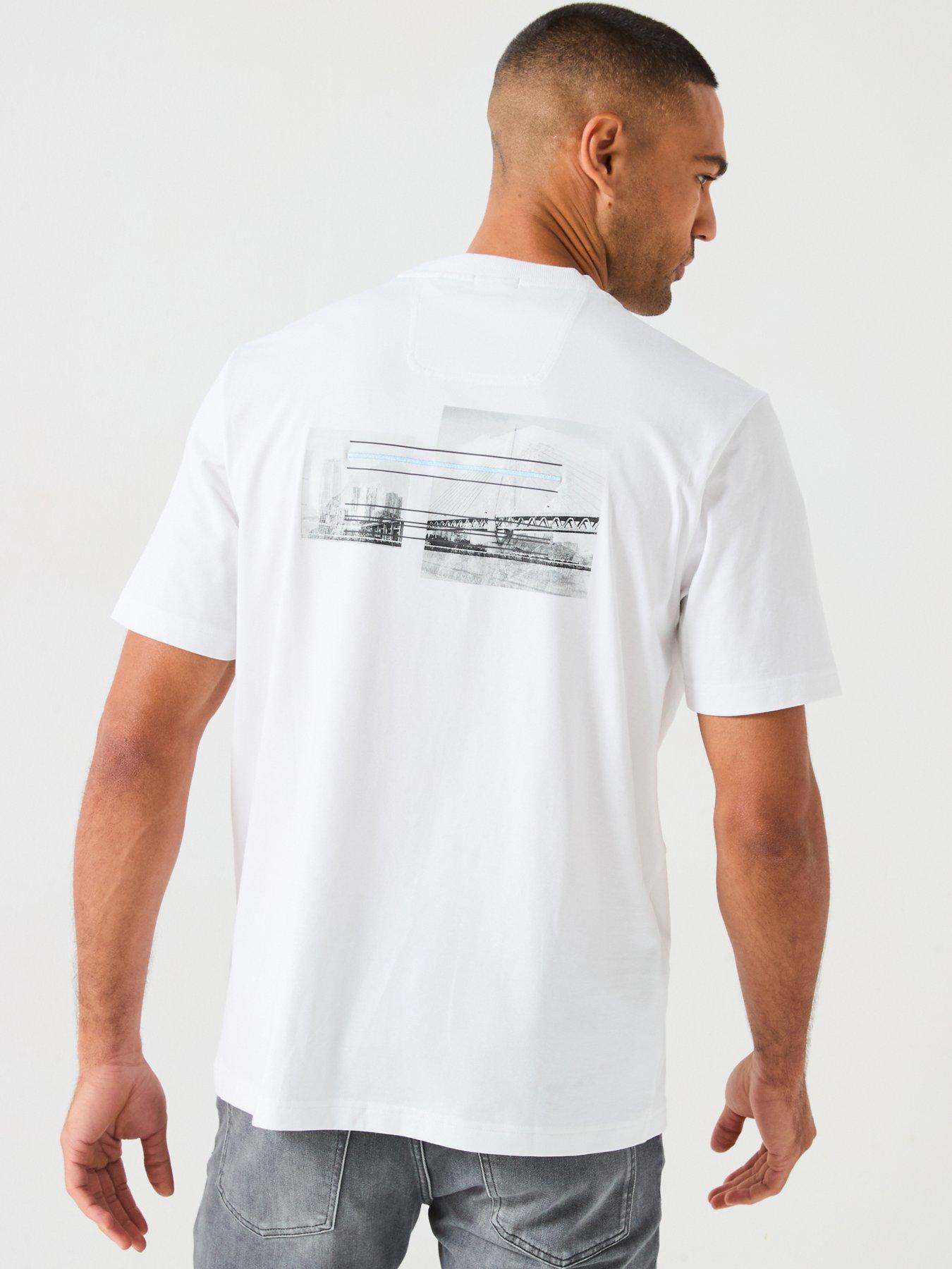 BOSS Tee Photoprint Relaxed Fit Back Print T-Shirt - White