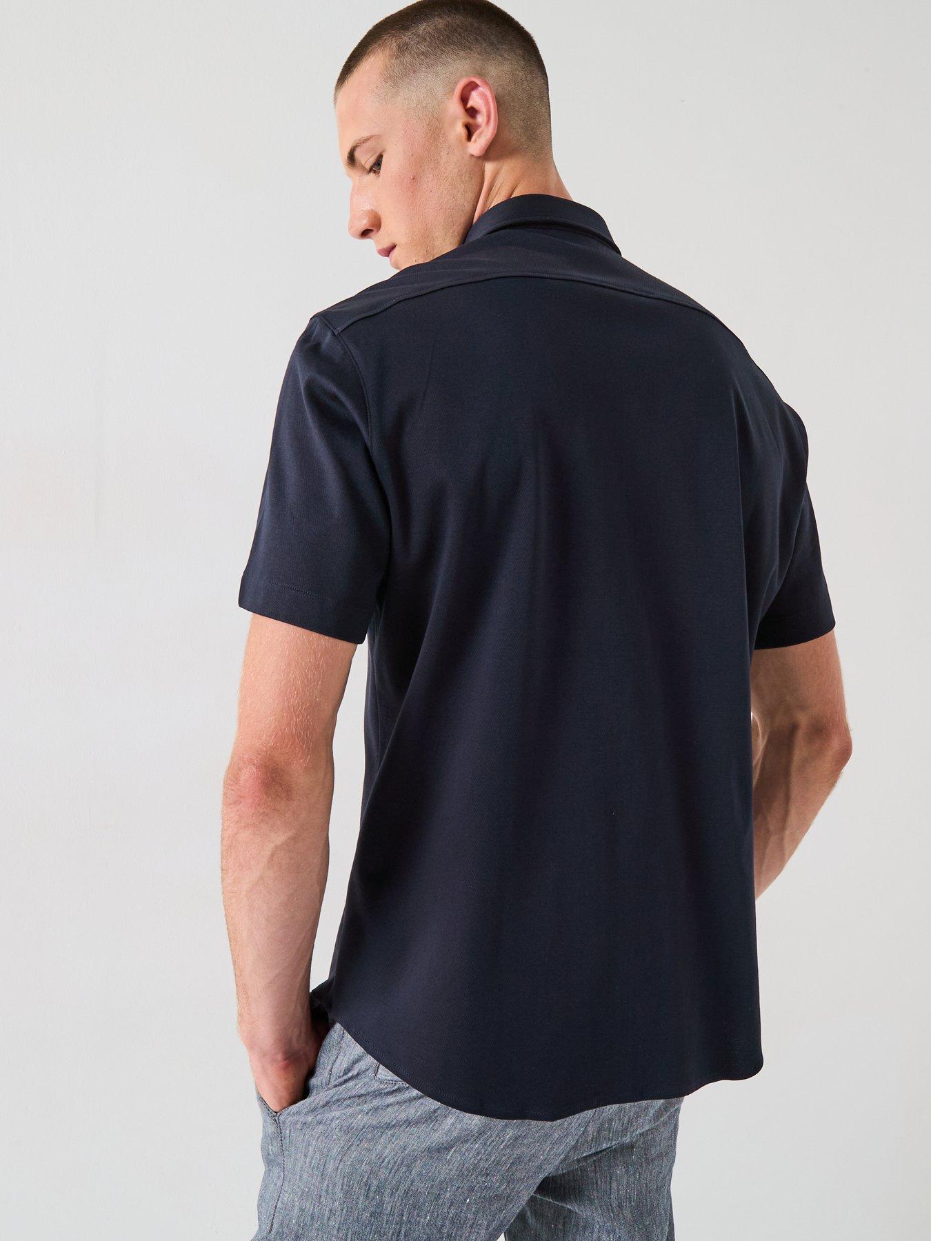 Image 2 of 5 of BOSS Motion Regular Fit Short Sleeve Shirt - Navy
