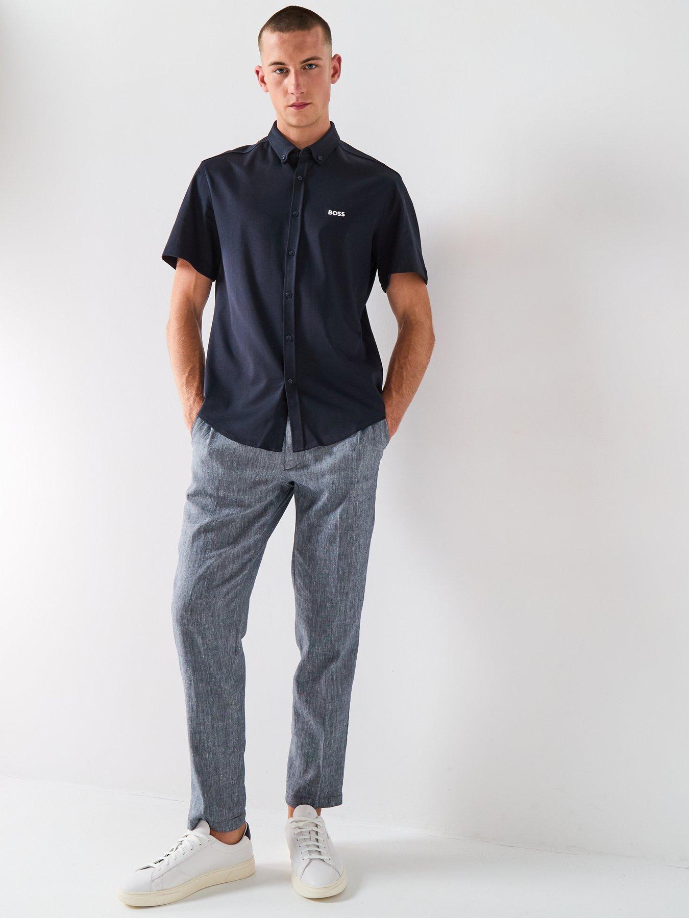 Image 3 of 5 of BOSS Motion Regular Fit Short Sleeve Shirt - Navy