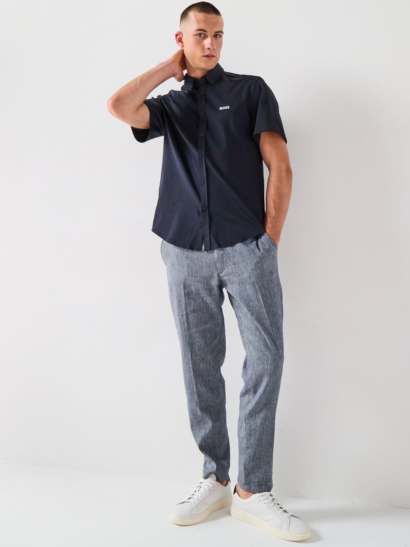 Image 4 of 5 of BOSS Motion Regular Fit Short Sleeve Shirt - Navy