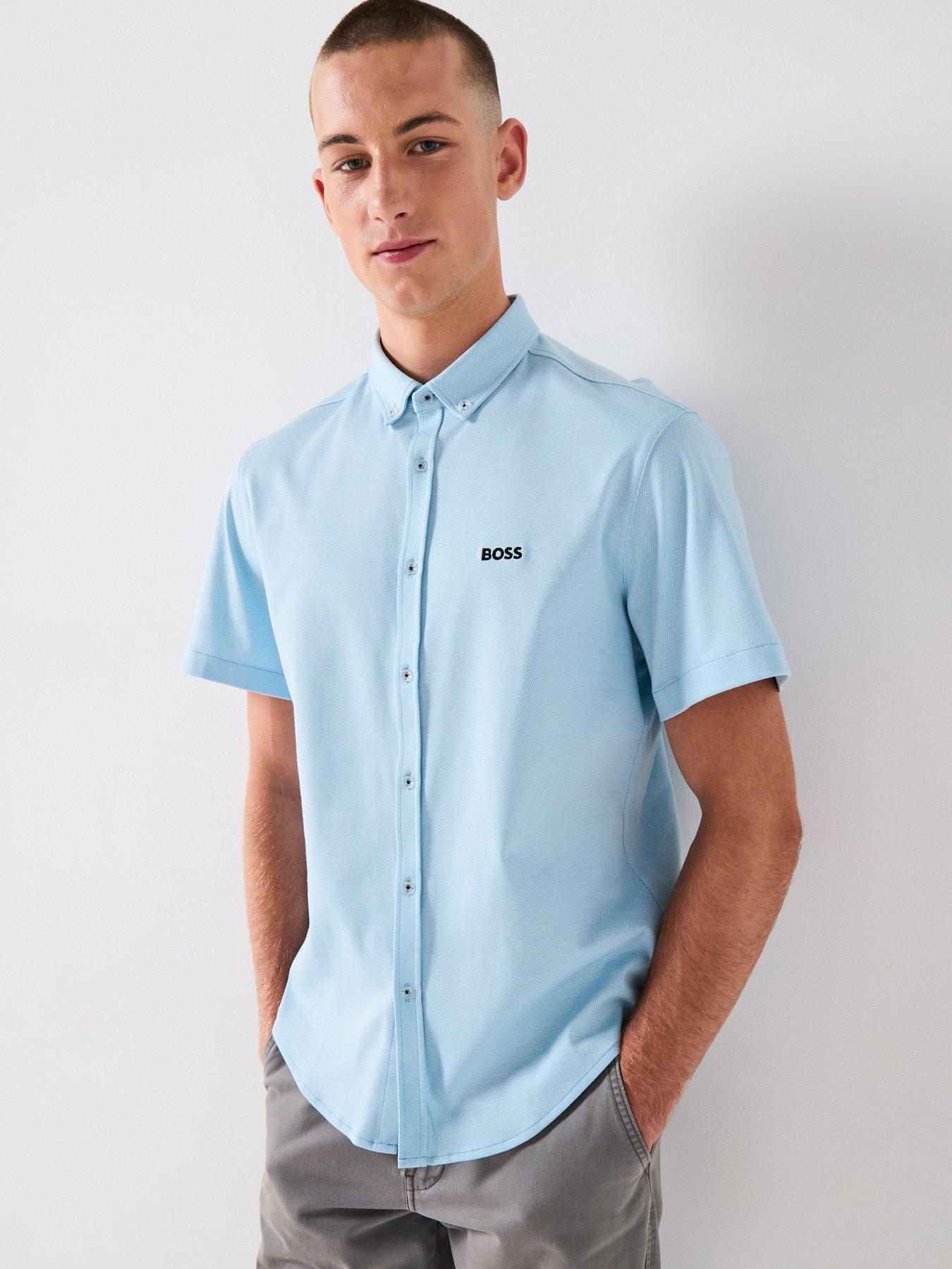 undefined Boss Motion Regular Fit Short Sleeve Shirt - Light Blue
